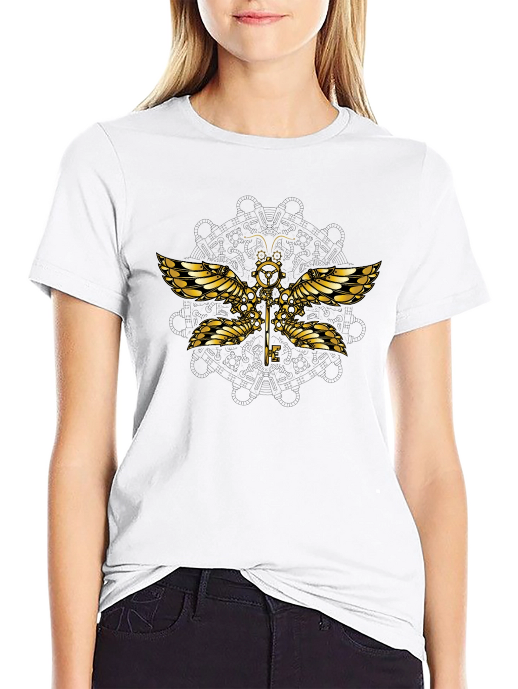 Steampunk Dragonfly Graphic T-Shirt - Unique Design