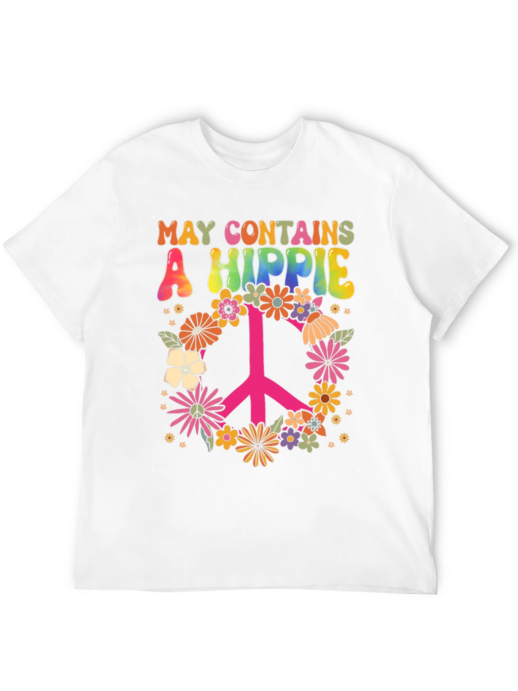 May Contains a Hippie T-Shirt Peace Sign
