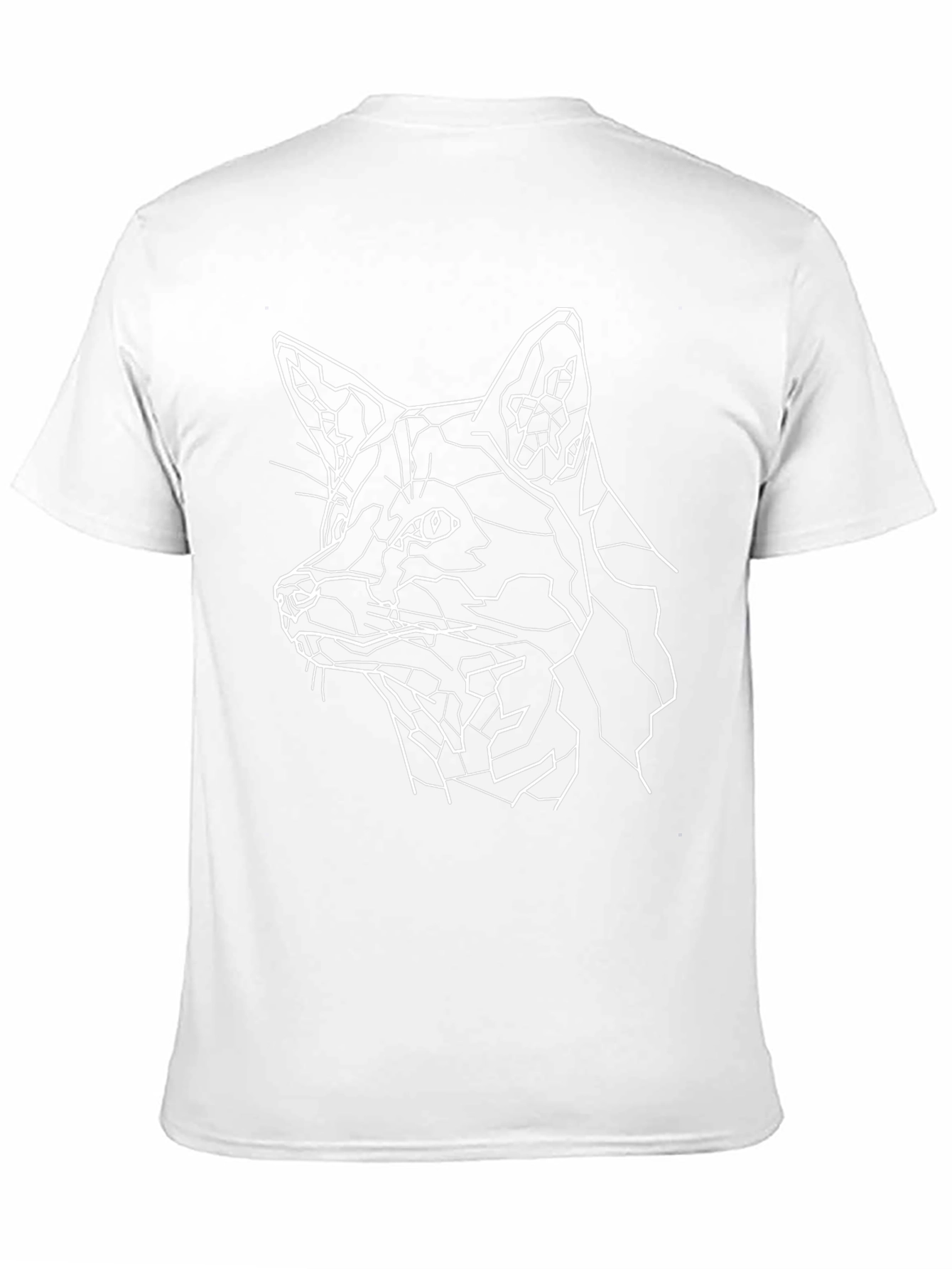 Geometric Fox Graphic Print Black T-Shirt