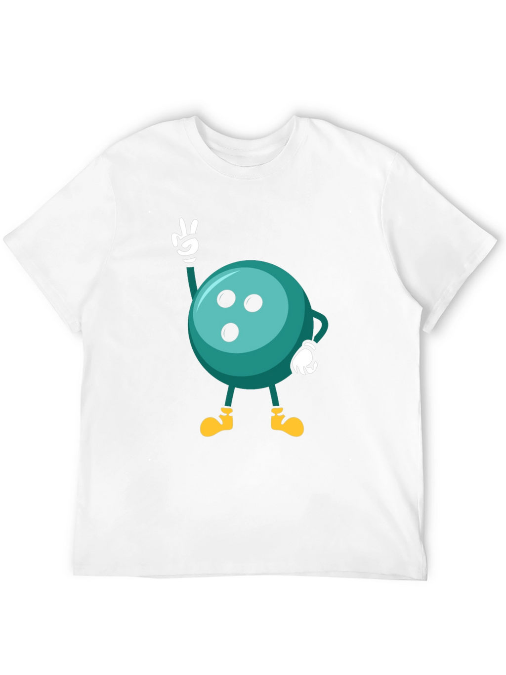 Bowling Ball Cartoon Graphic Black T-Shirt