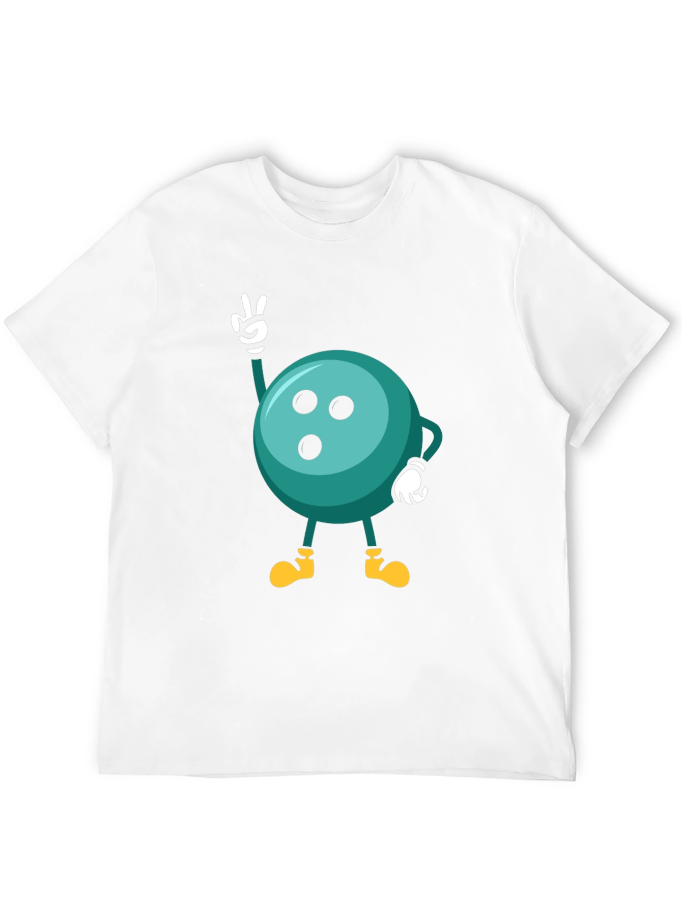 Bowling Ball Cartoon Graphic Black T-Shirt