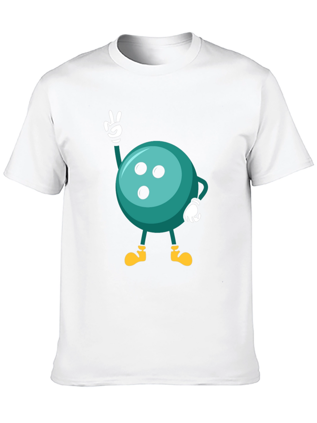 Bowling Ball Cartoon Graphic Black T-Shirt
