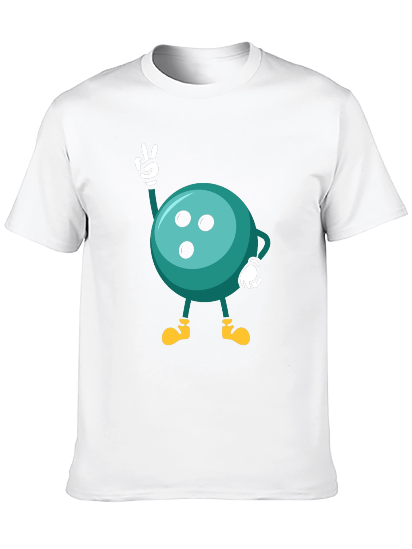 Bowling Ball Cartoon Graphic Black T-Shirt