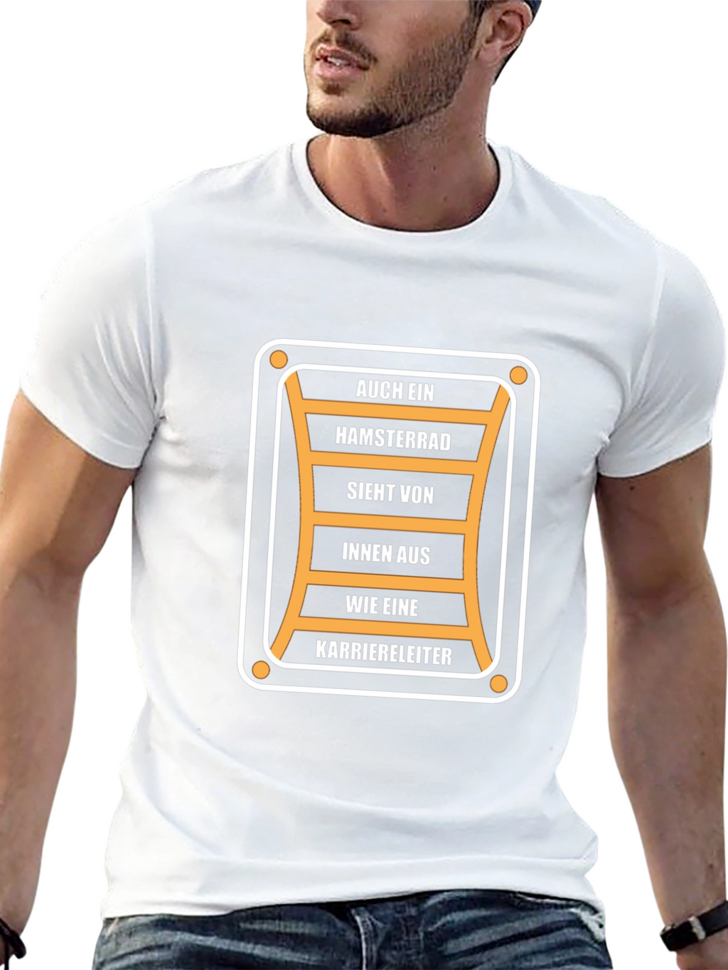 Humorous Career Ladder T-Shirt - Black