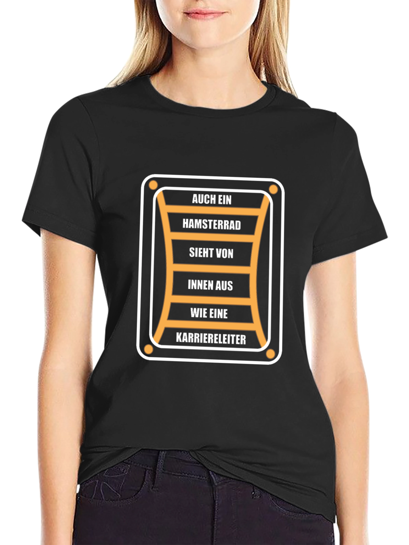Humorous Career Ladder T-Shirt - Black
