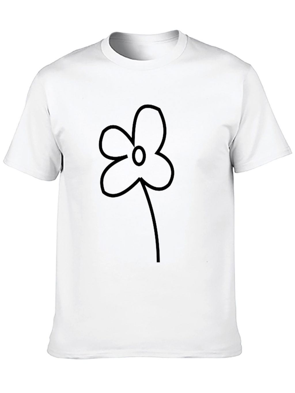Black Flower Graphic Tee - Casual Comfort
