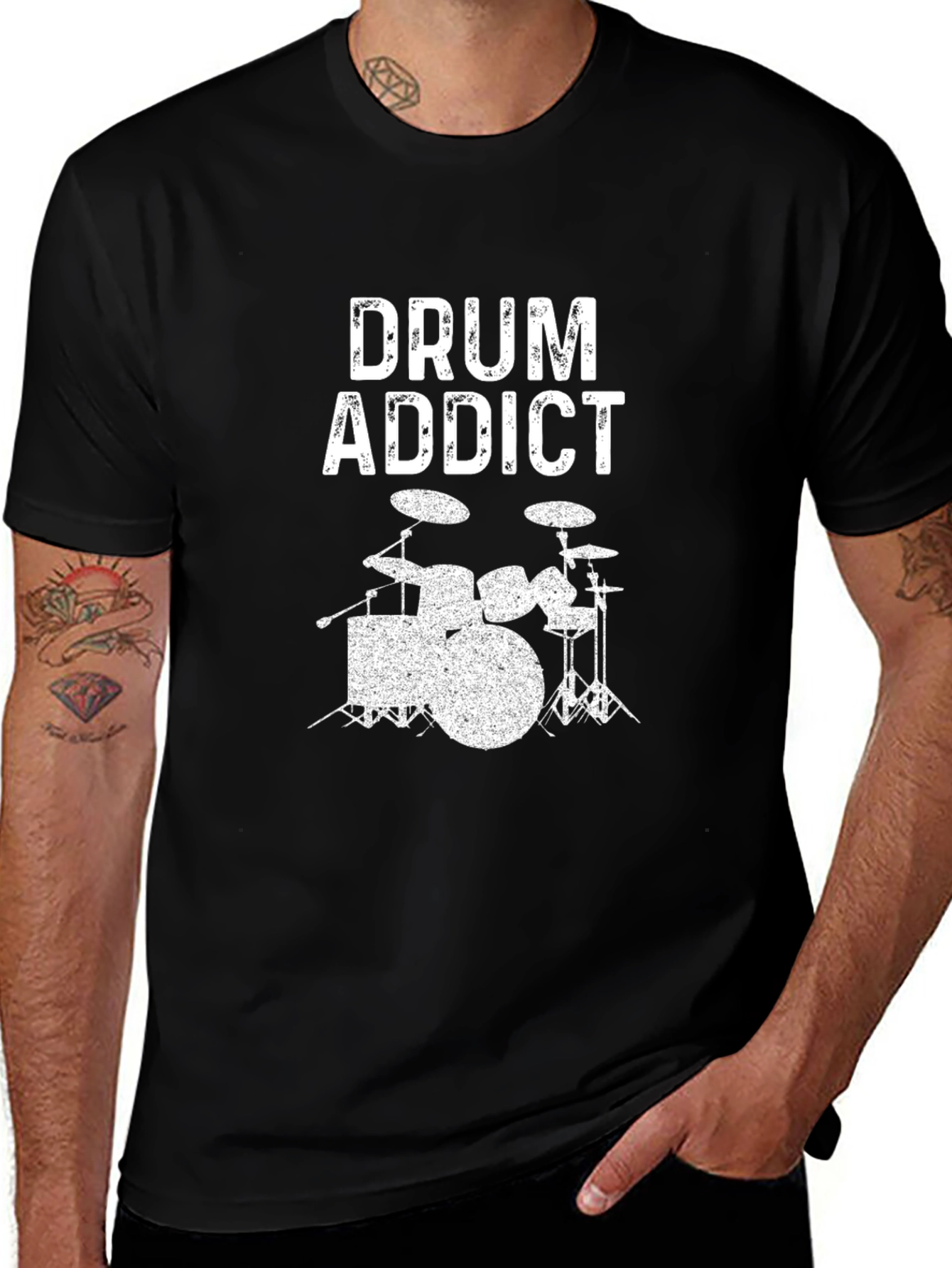 Drum Addict Graphic T-Shirt - Music Lover Tee
