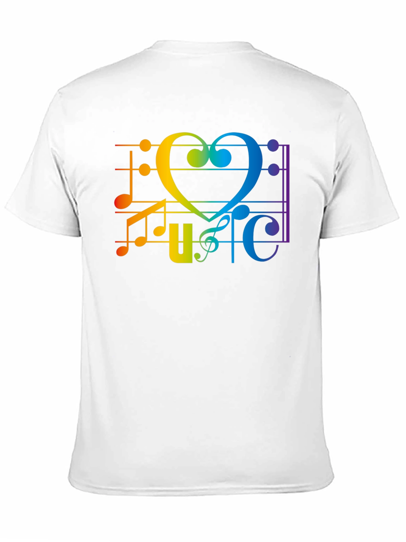Rainbow Music Heart Graphic T-Shirt