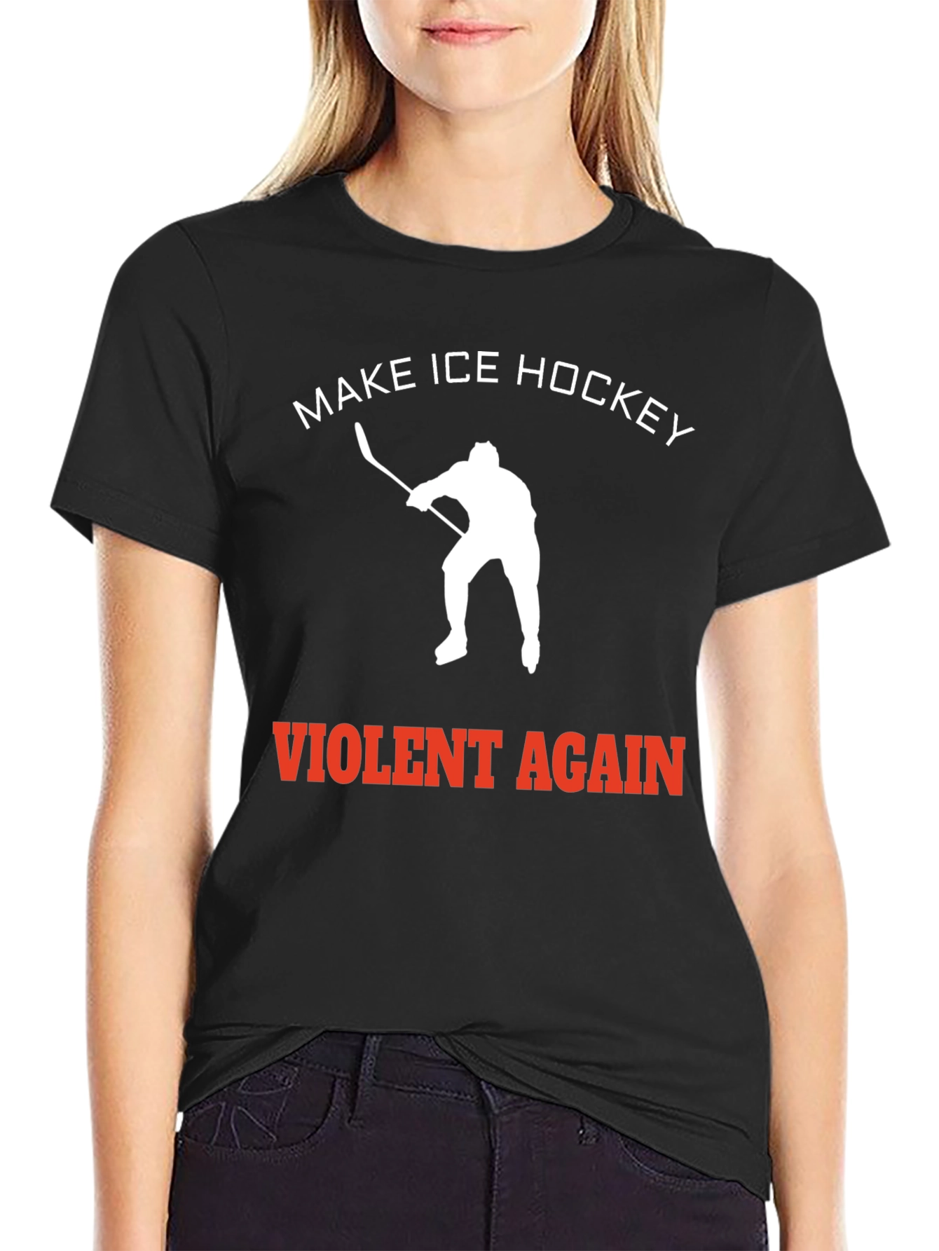 Make Ice Hockey Violent Again Black Tee