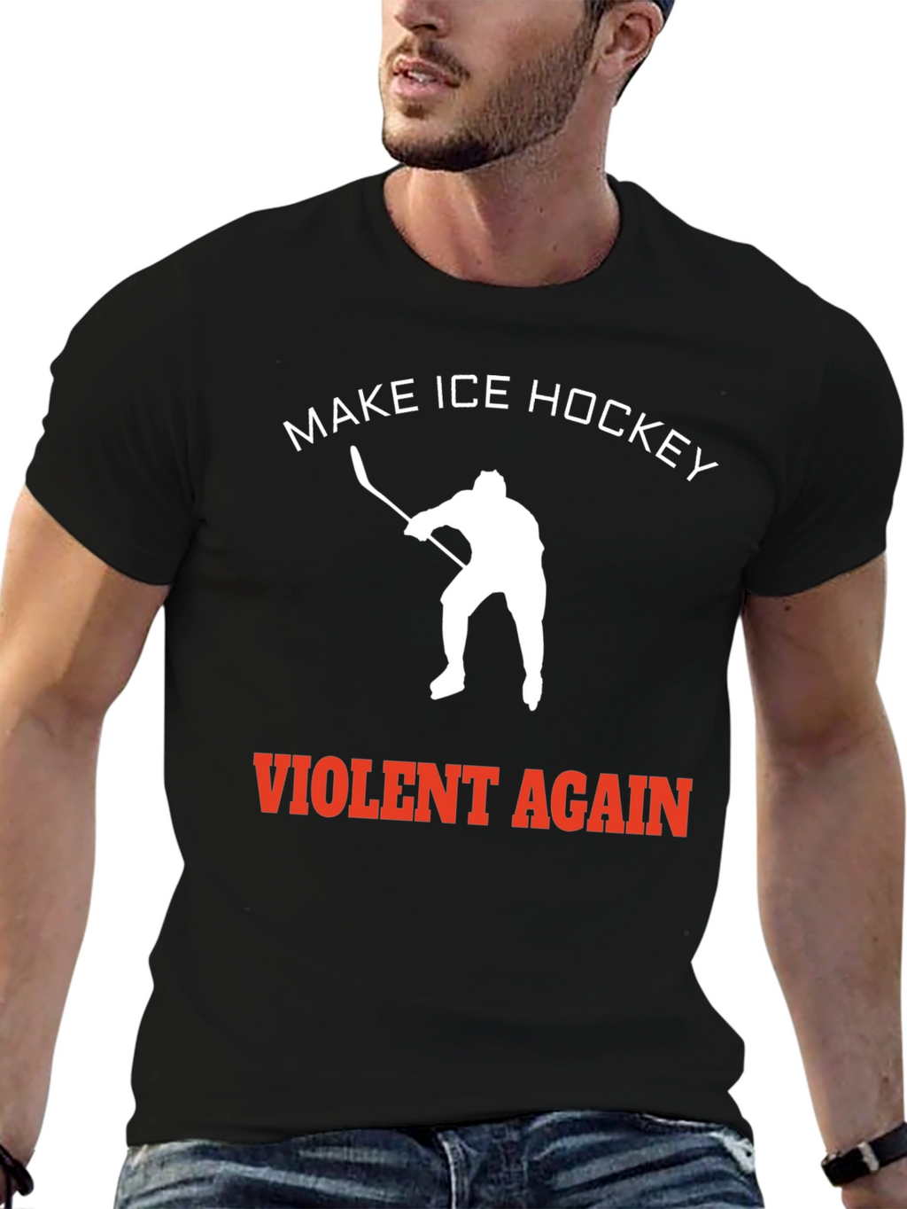 Make Ice Hockey Violent Again Black Tee