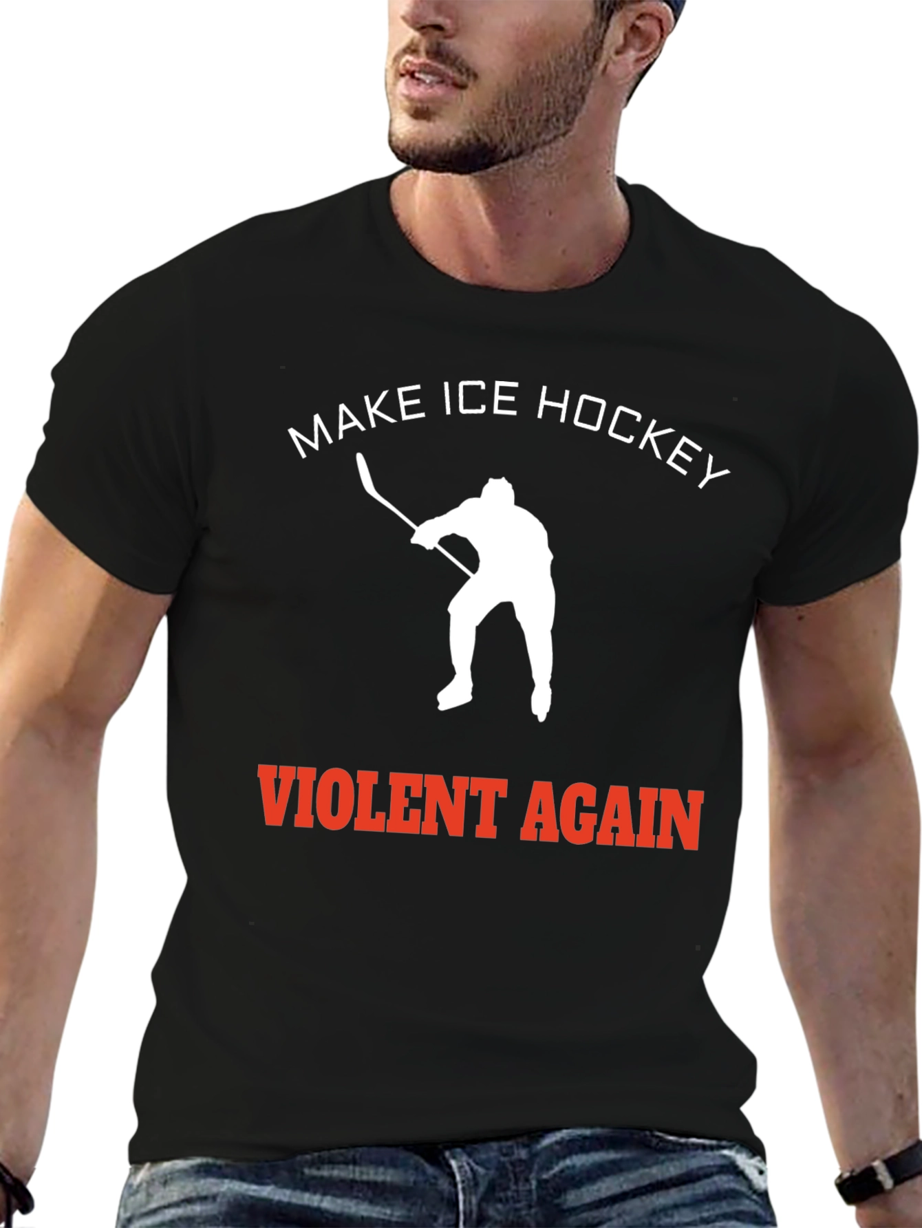 Make Ice Hockey Violent Again Black Tee