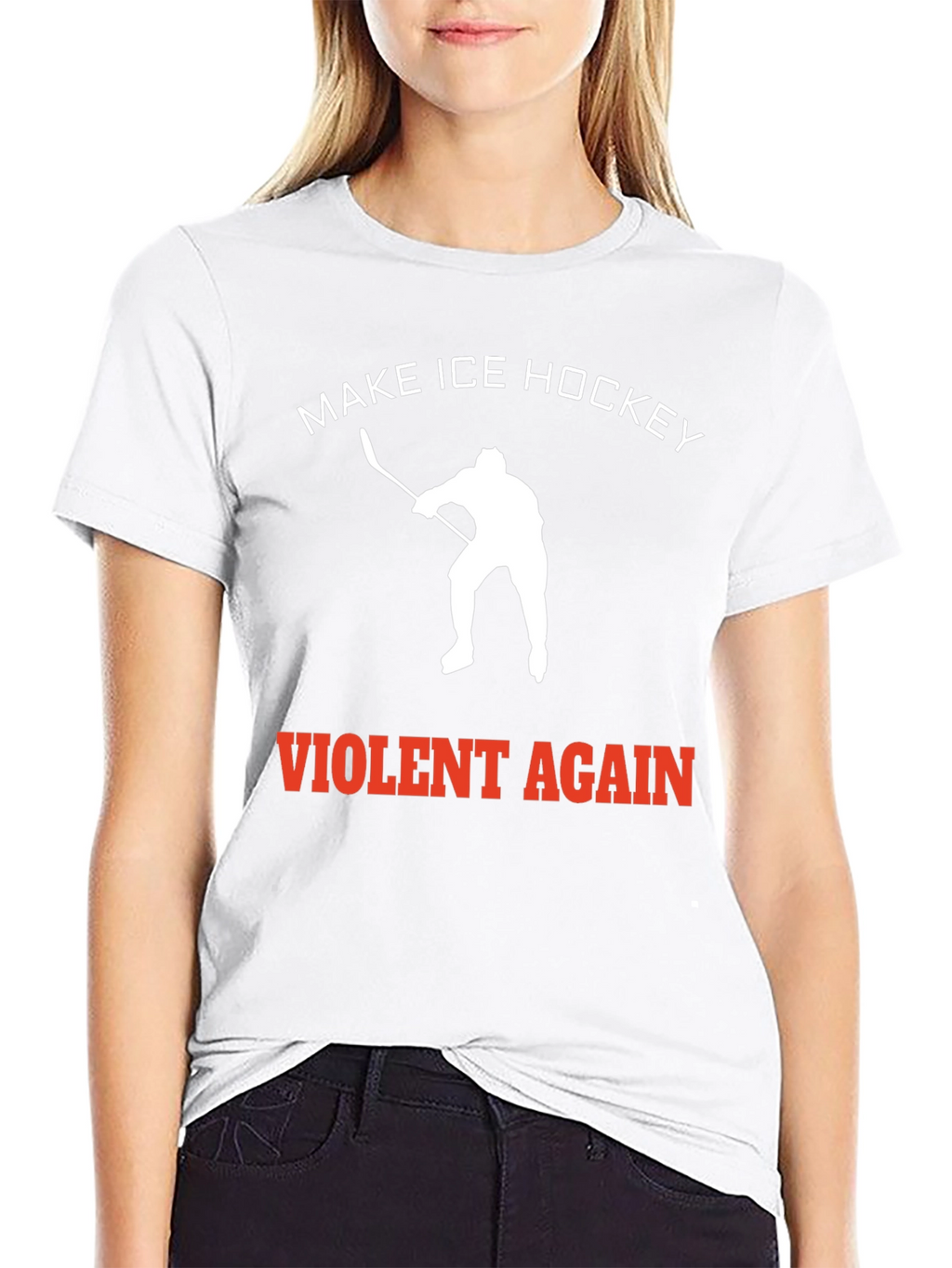Make Ice Hockey Violent Again Black Tee