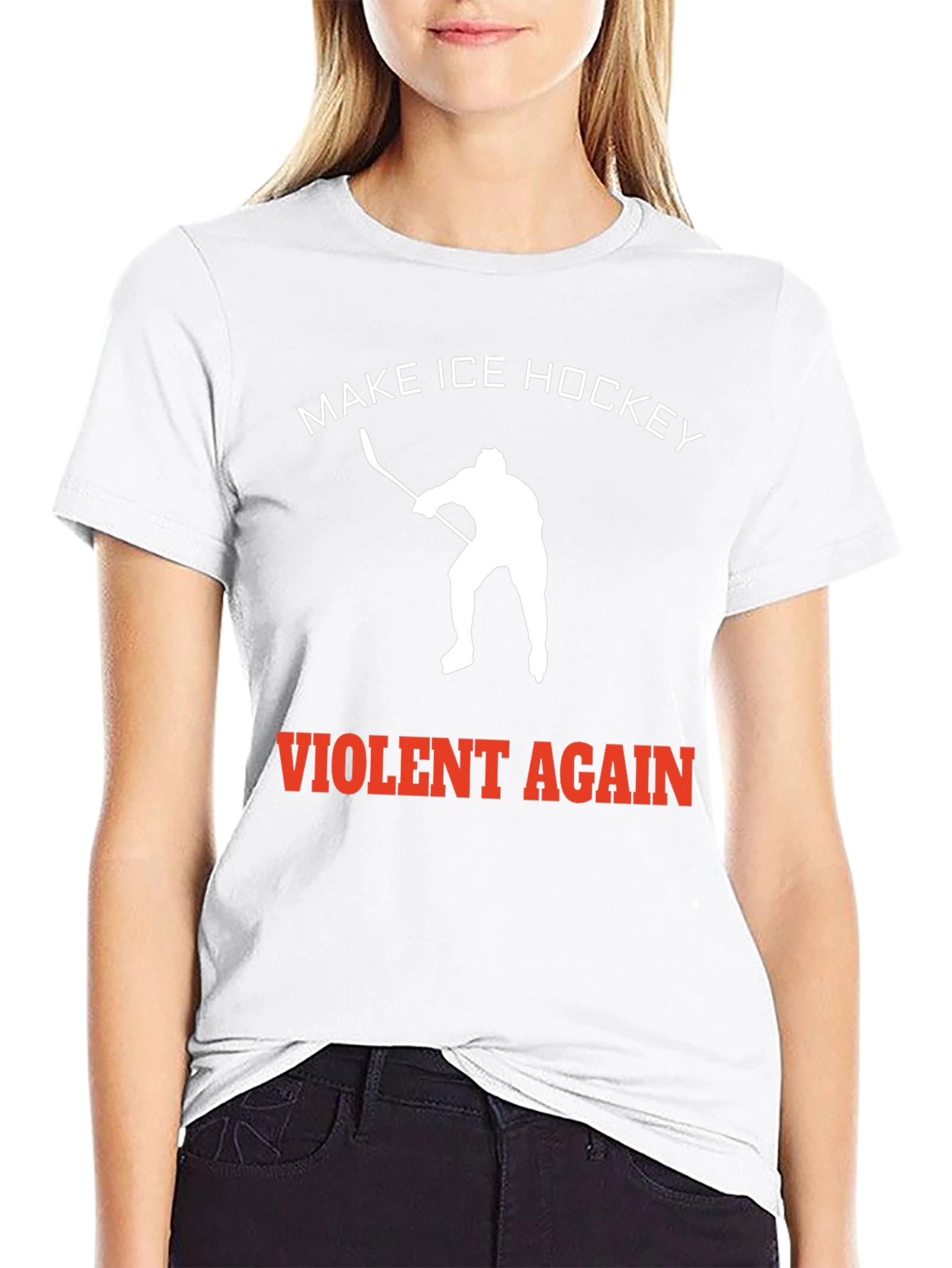 Make Ice Hockey Violent Again Black Tee