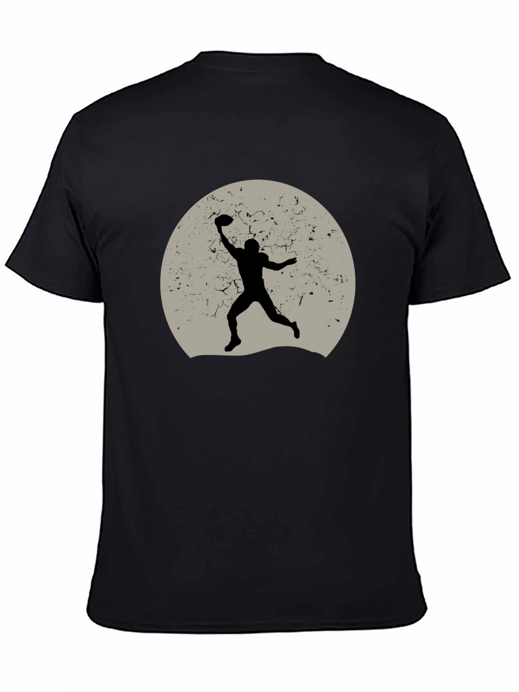 Football Silhouette Graphic Tee - Black