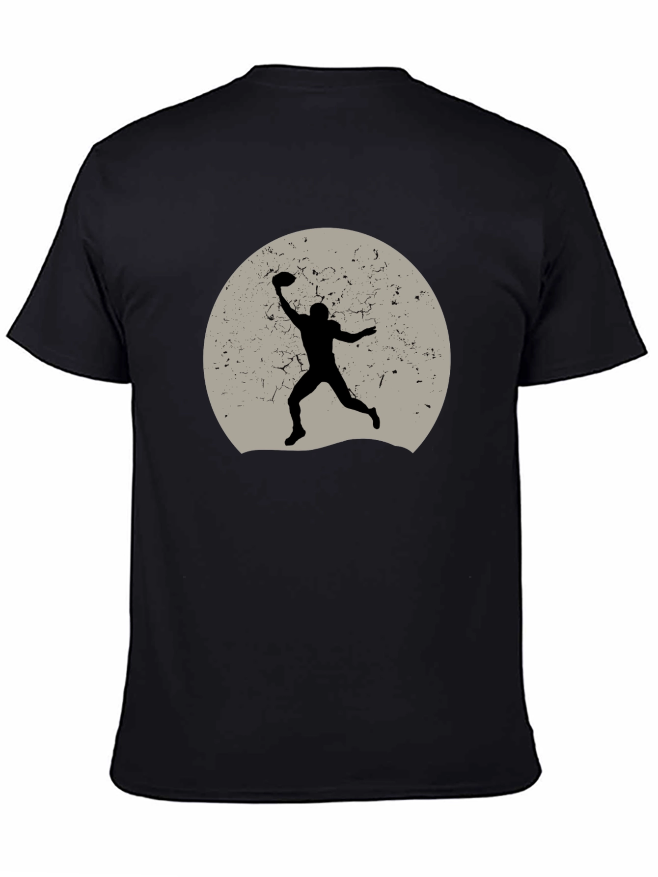 Football Silhouette Graphic Tee - Black