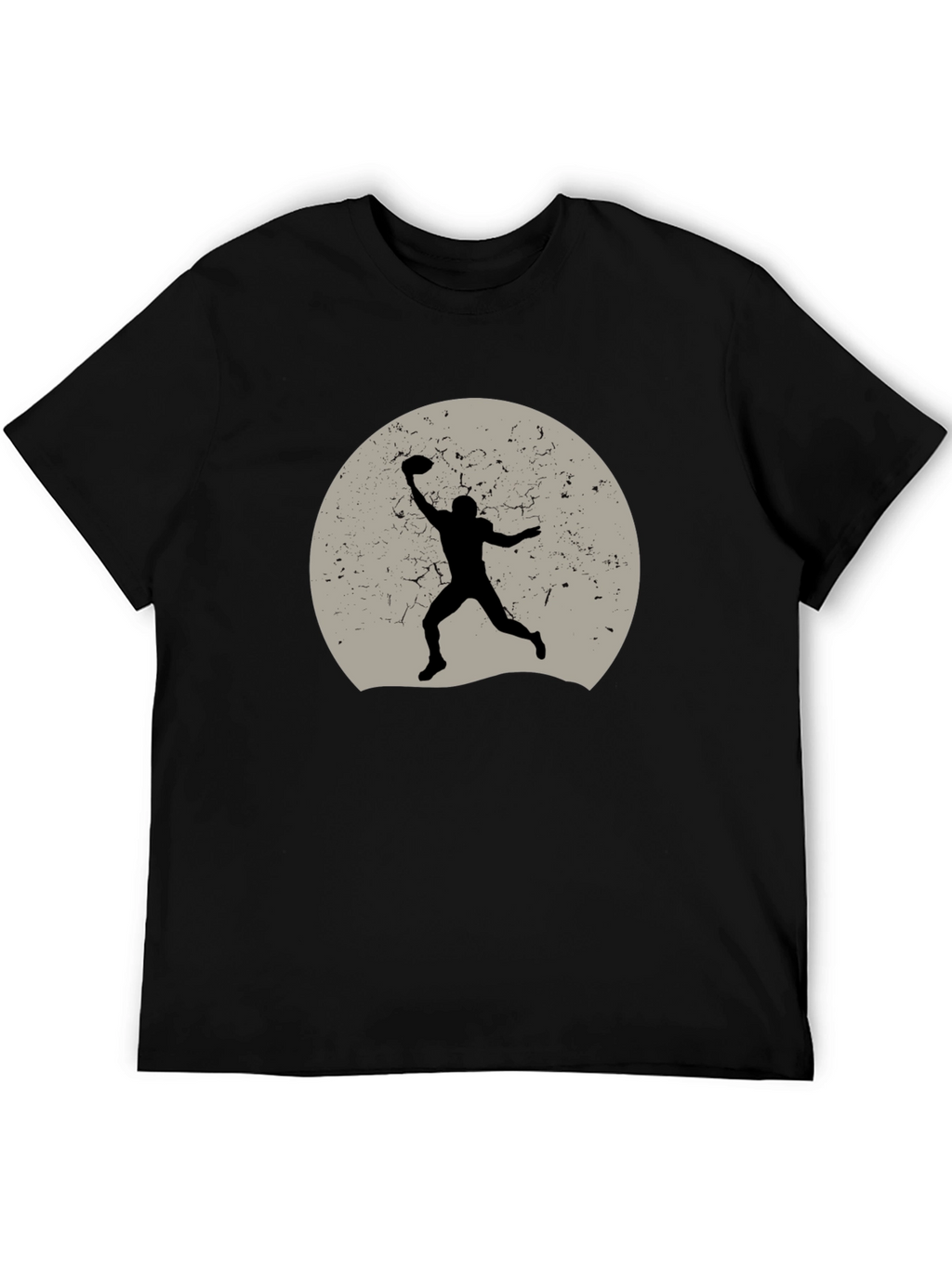 Football Silhouette Graphic Tee - Black