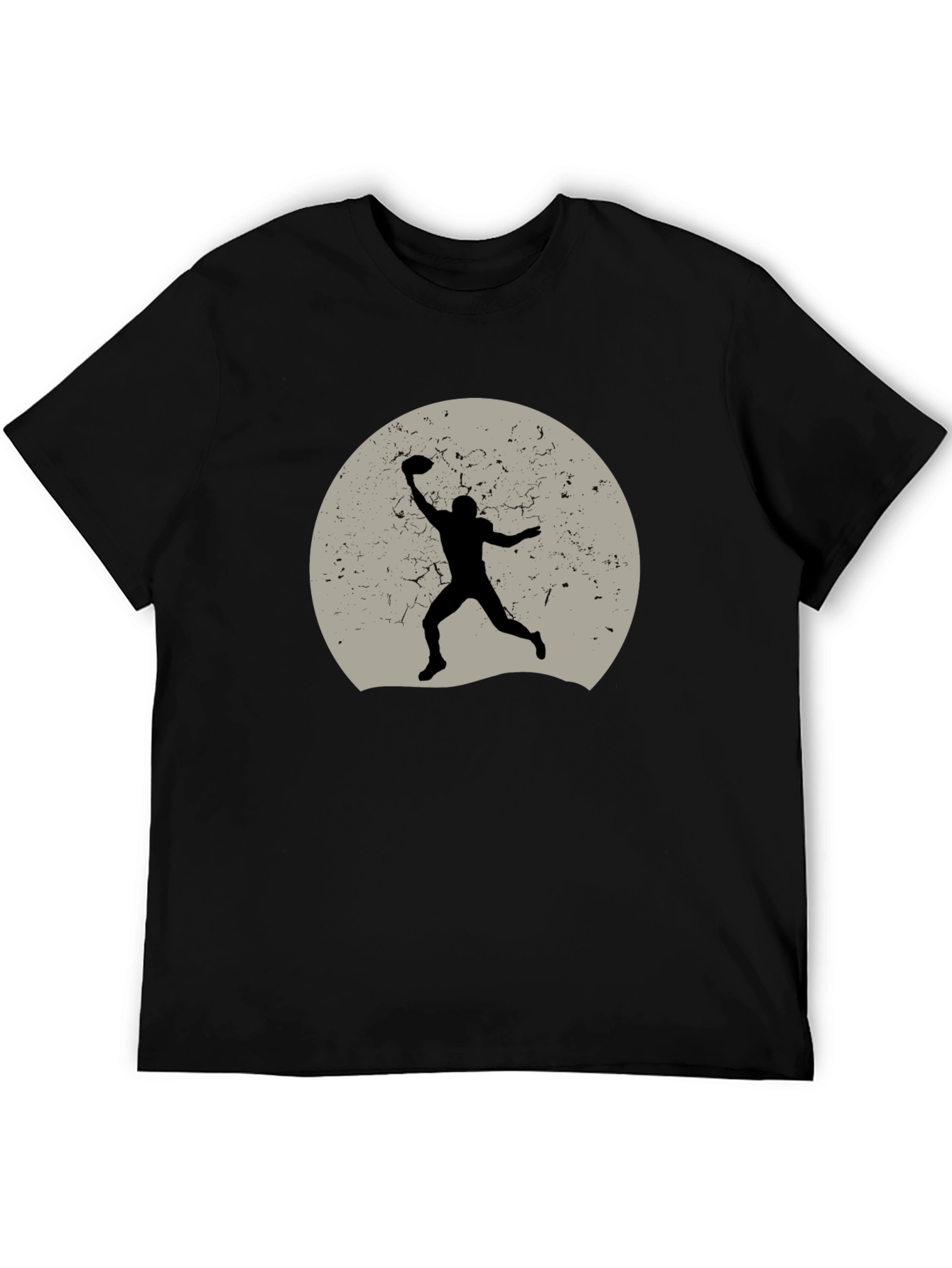 Football Silhouette Graphic Tee - Black