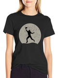 Football Silhouette Graphic Tee - Black