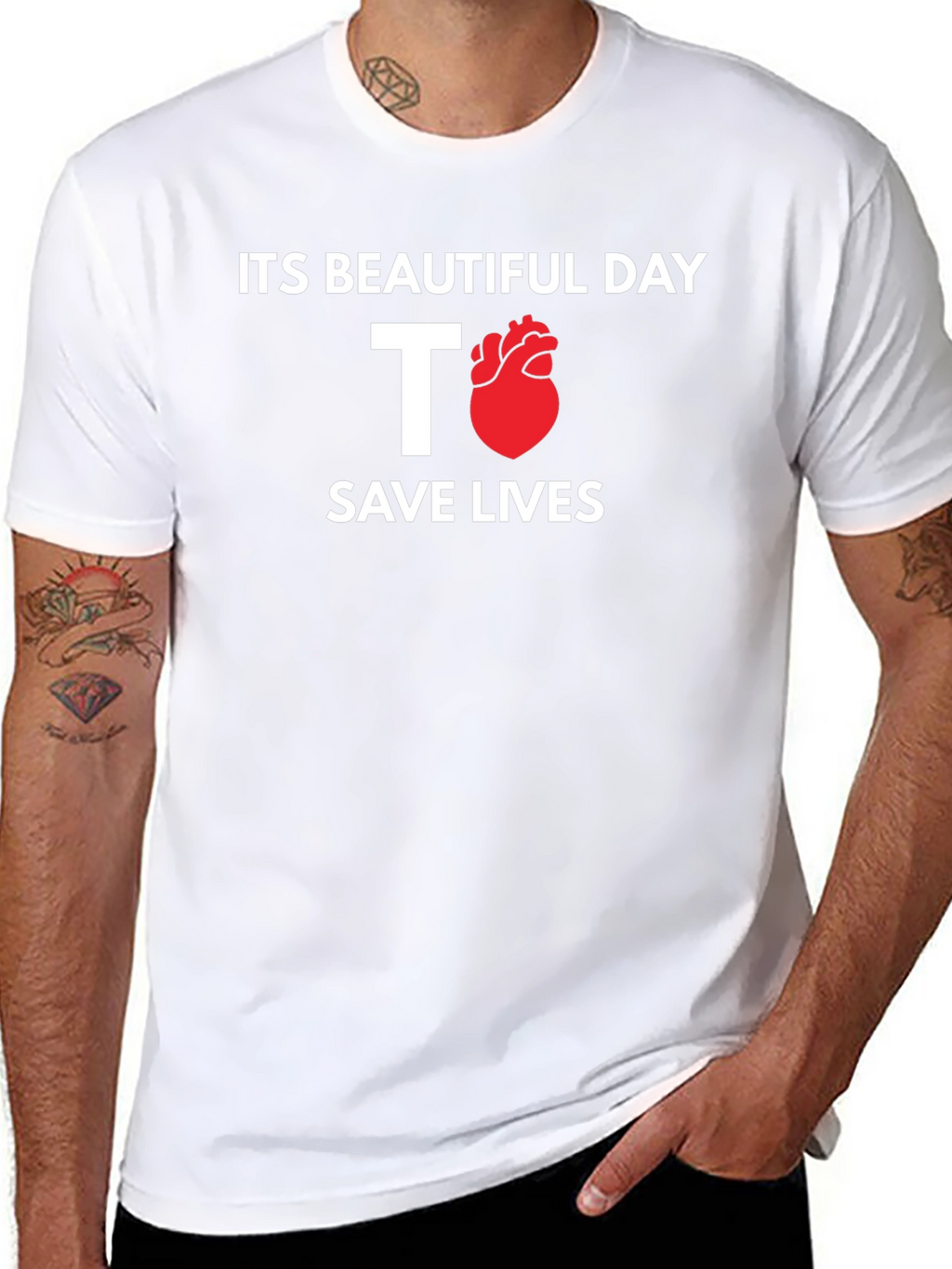 Save Lives T-Shirt - Heart Design