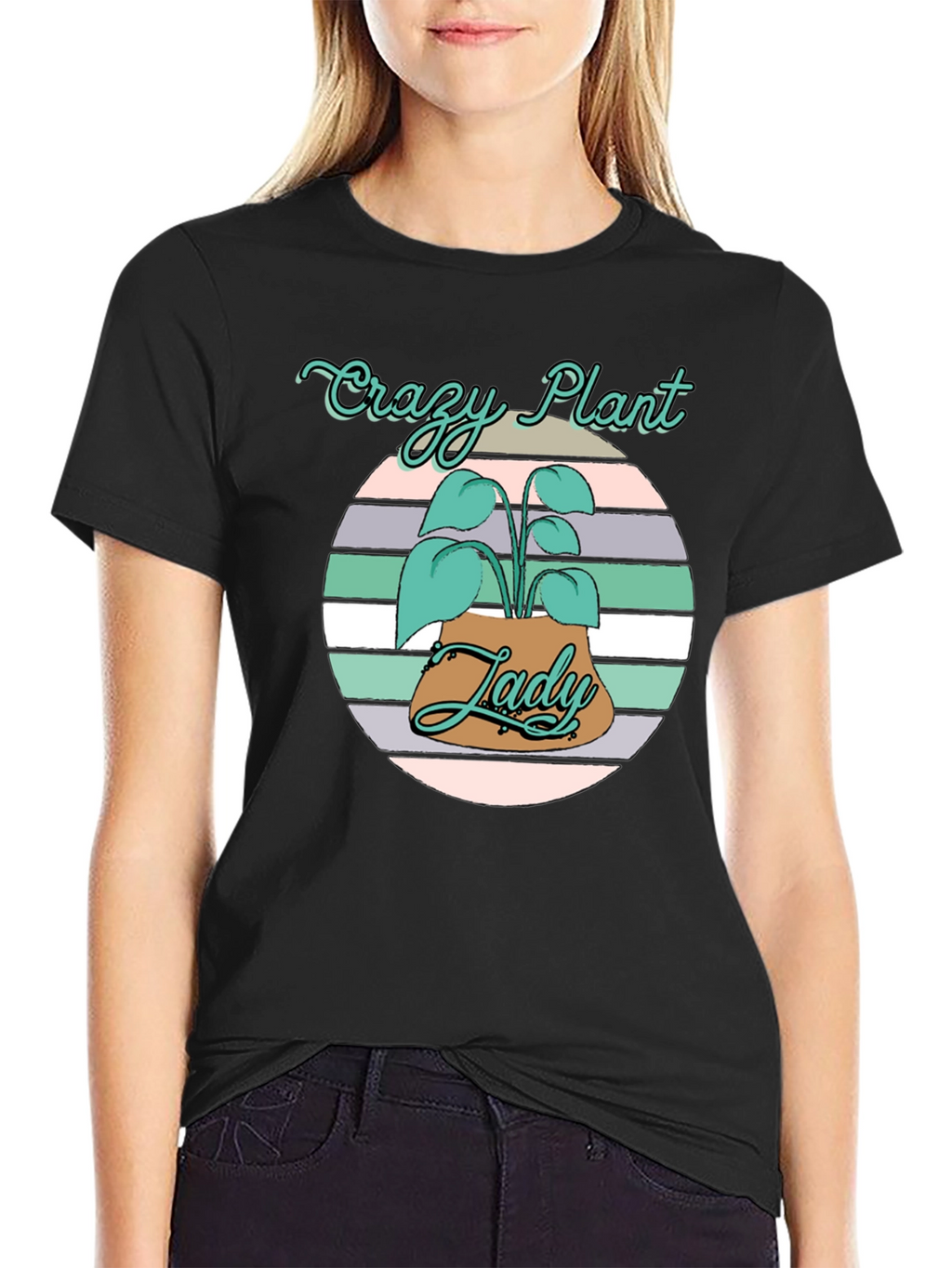 Crazy Plant Lady Tee - Black Cotton Graphic T-Shirt