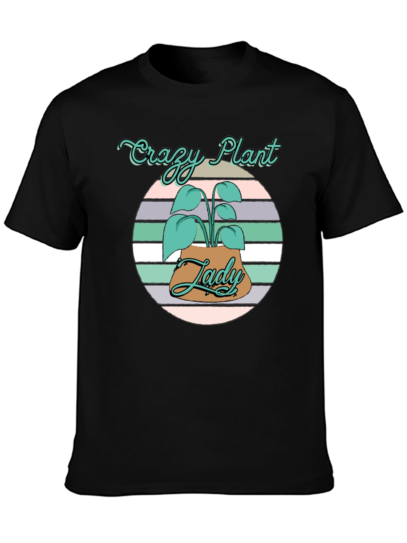 Crazy Plant Lady Tee - Black Cotton Graphic T-Shirt