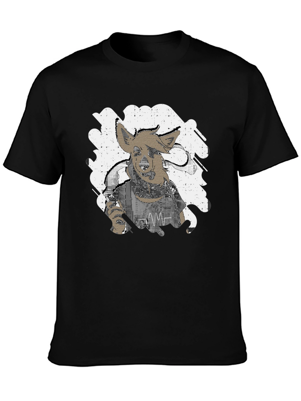 Unique Distressed Graphic Tee - Mens Black T-Shirt