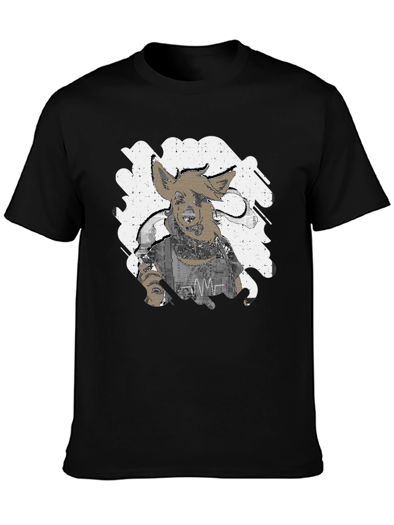 Unique Distressed Graphic Tee - Mens Black T-Shirt