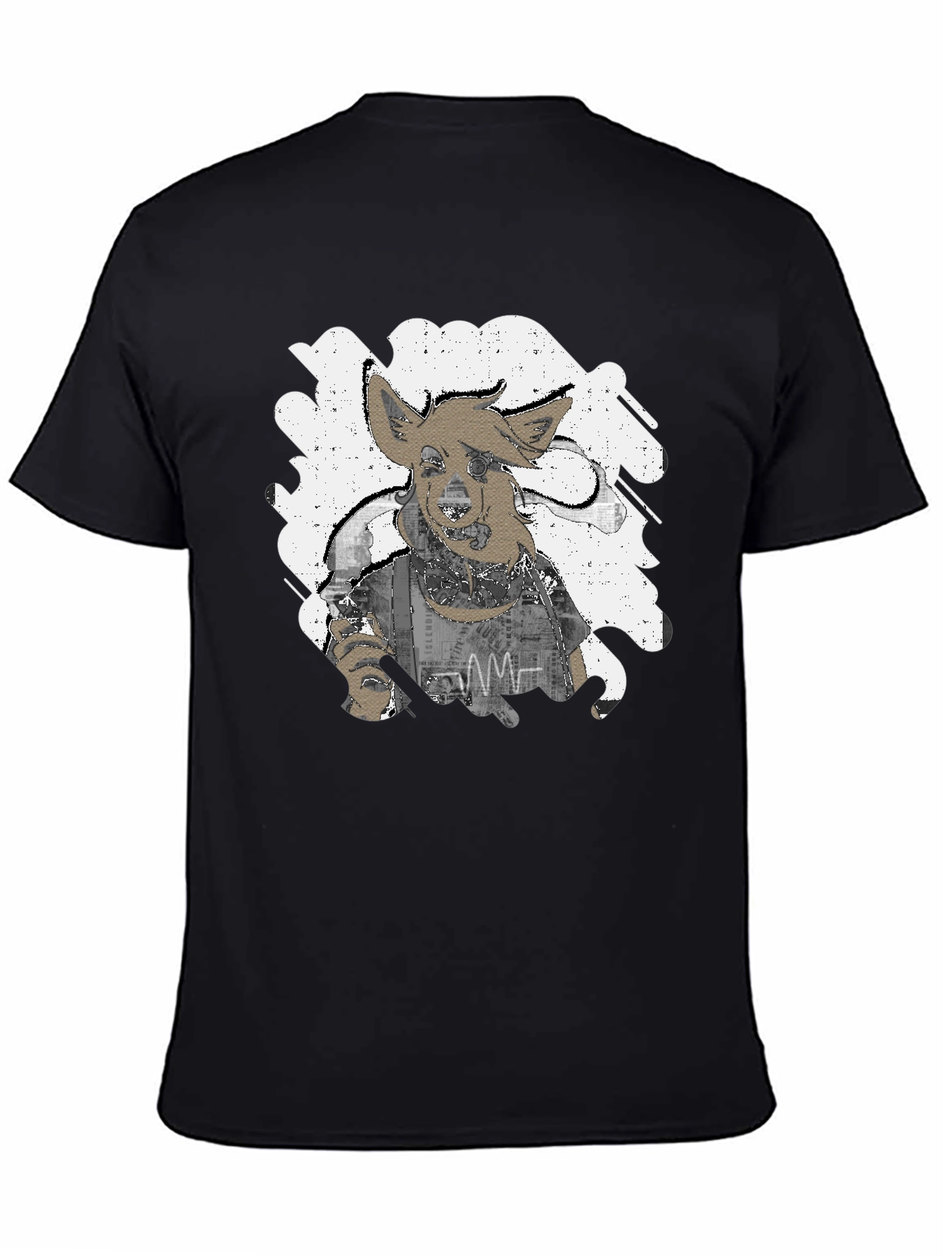 Unique Distressed Graphic Tee - Mens Black T-Shirt