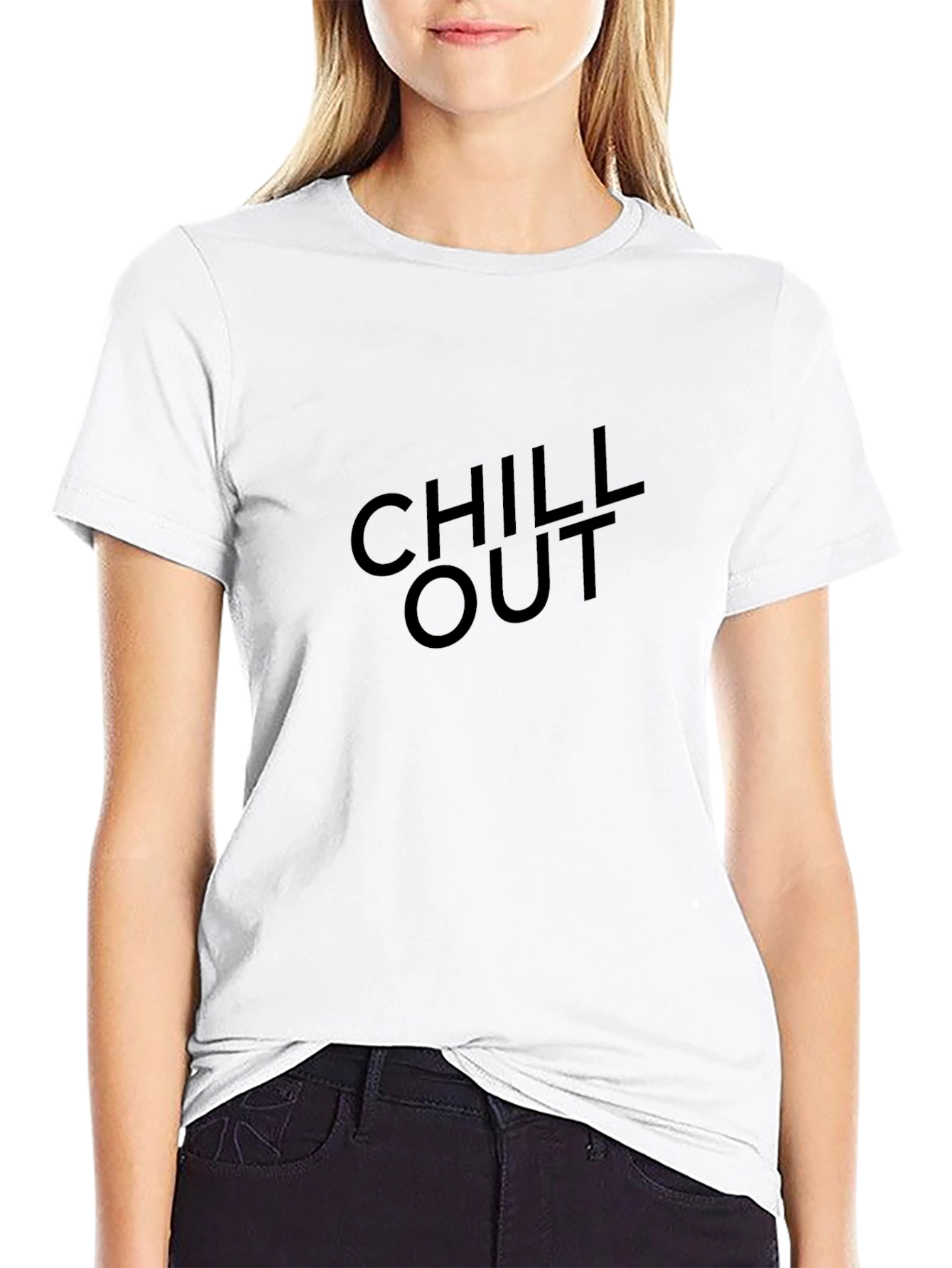 Chill Out Black T-Shirt - Relaxed Style