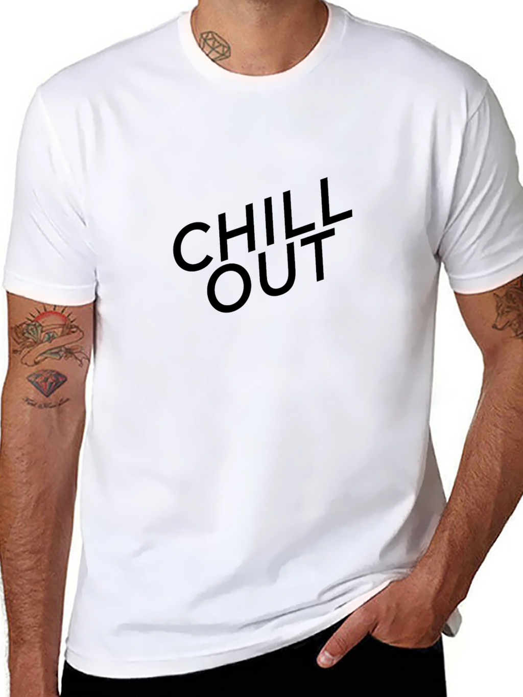 Chill Out Black T-Shirt - Relaxed Style