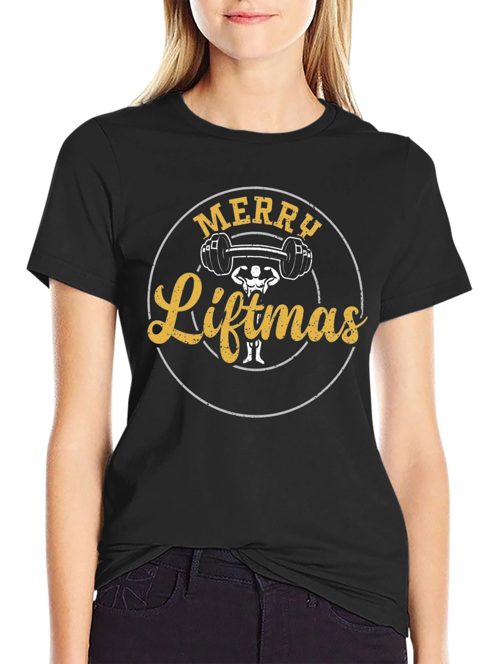 Merry Liftmas Black Graphic Tee