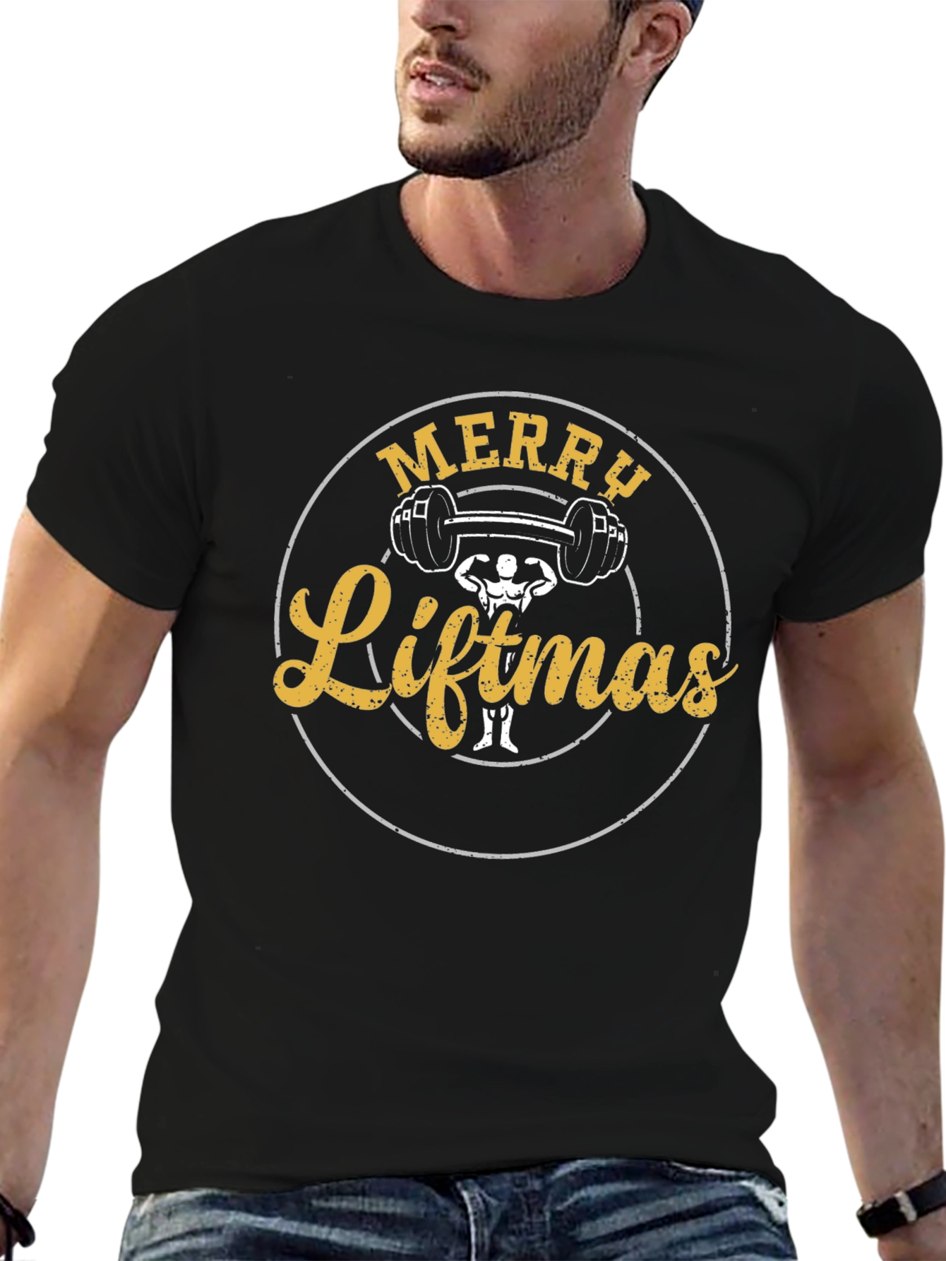 Merry Liftmas Black Graphic Tee