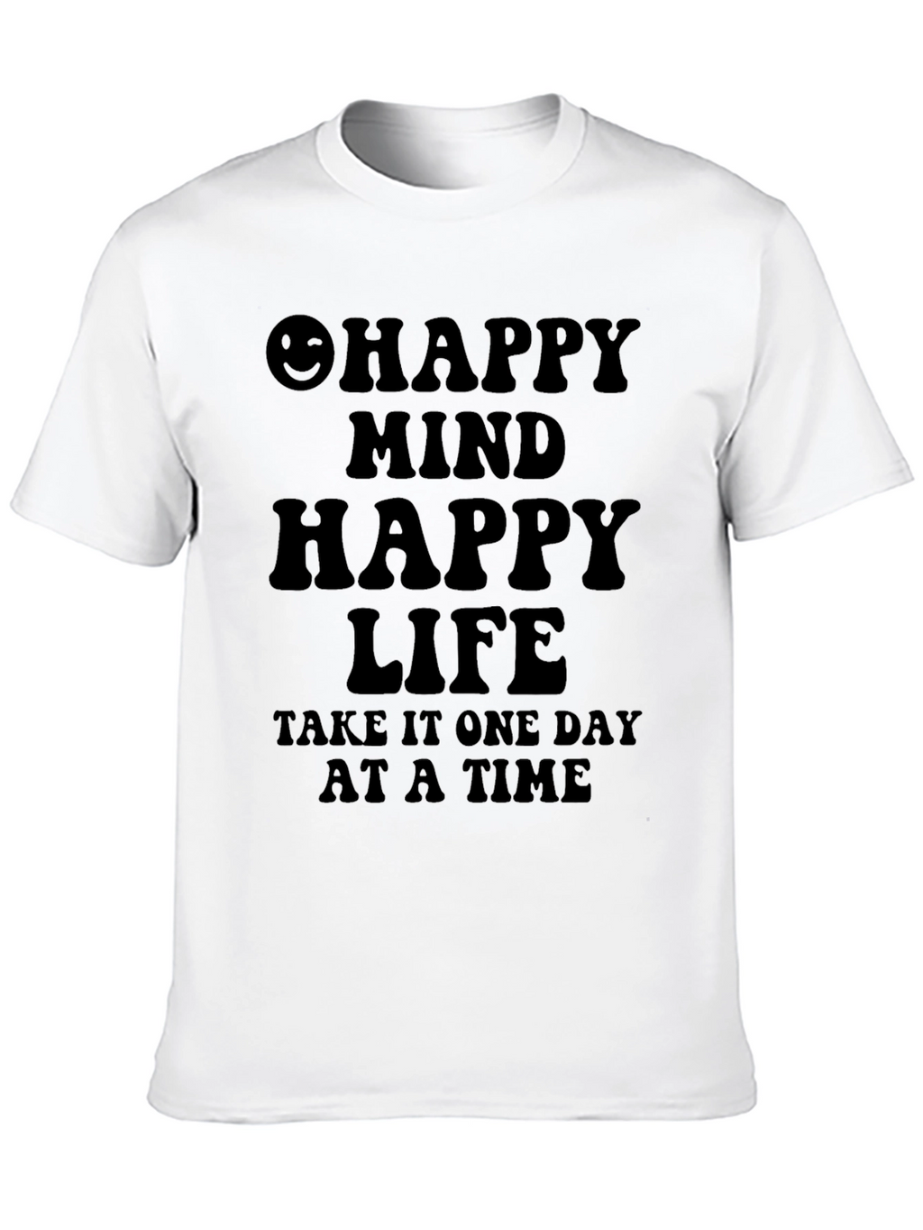 Happy Mind Happy Life Graphic Tee - Black