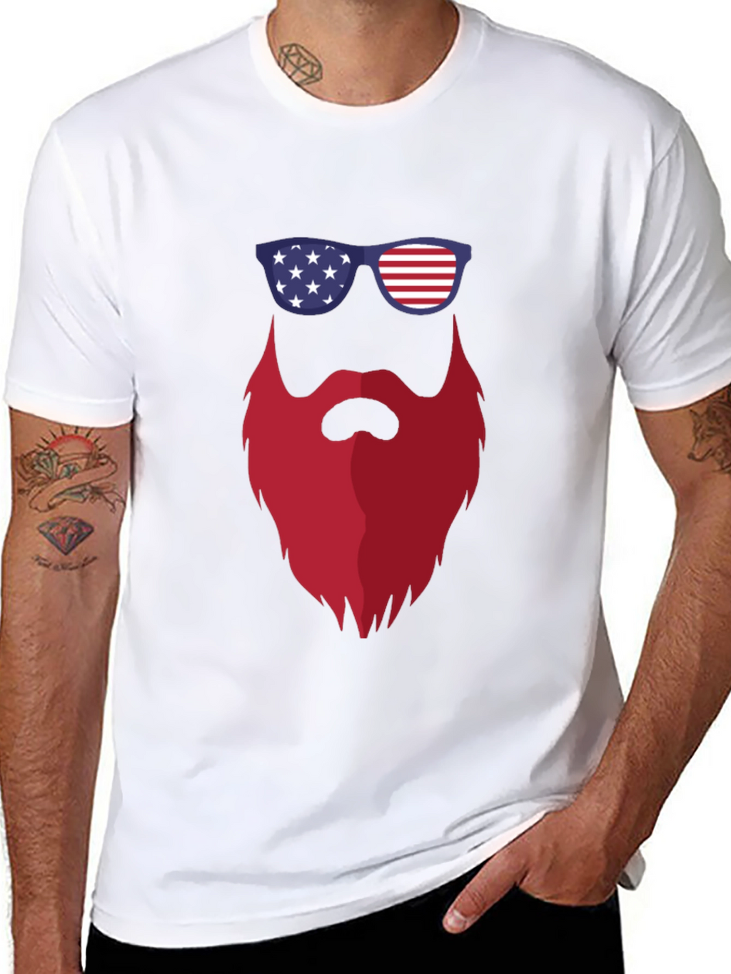 Patriotic Beard T-Shirt - USA Pride Tee