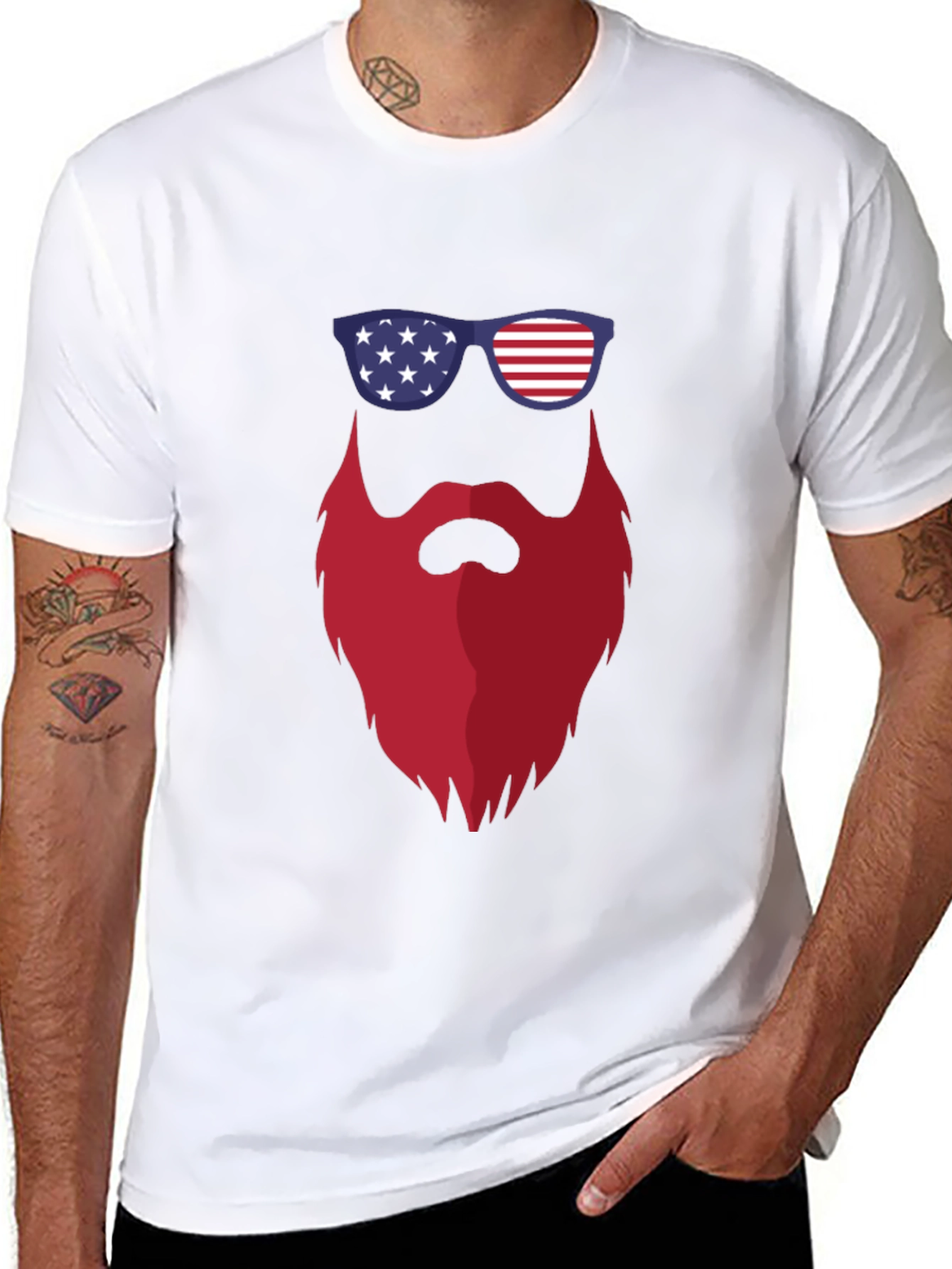 Patriotic Beard T-Shirt - USA Pride Tee