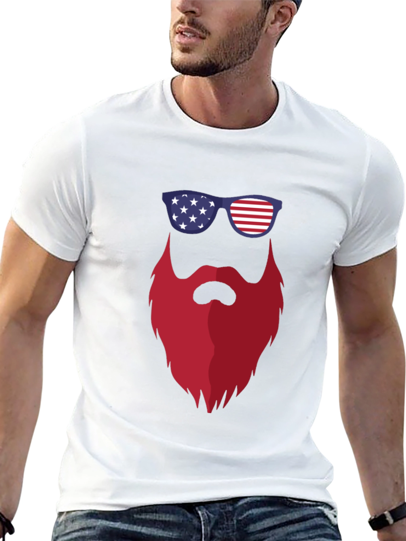 Patriotic Beard T-Shirt - USA Pride Tee
