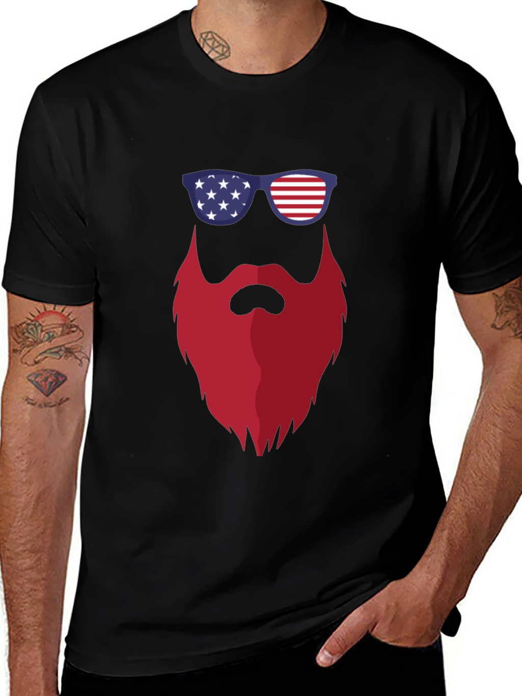 Patriotic Beard T-Shirt - USA Pride Tee