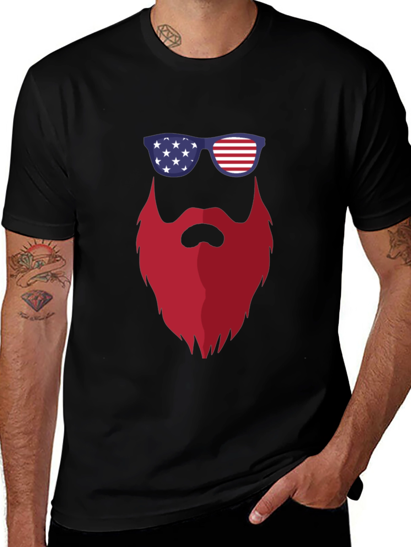 Patriotic Beard T-Shirt - USA Pride Tee