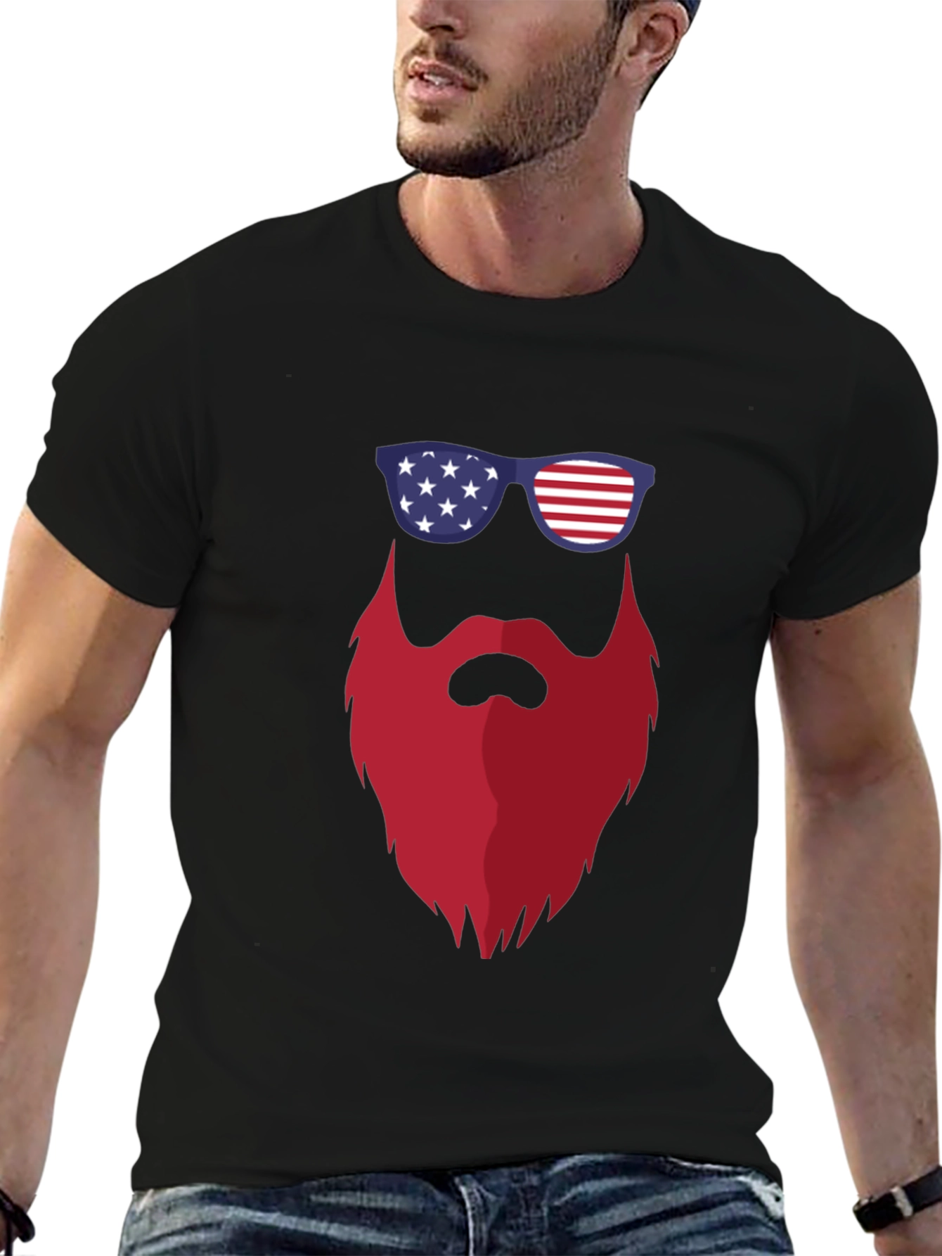 Patriotic Beard T-Shirt - USA Pride Tee