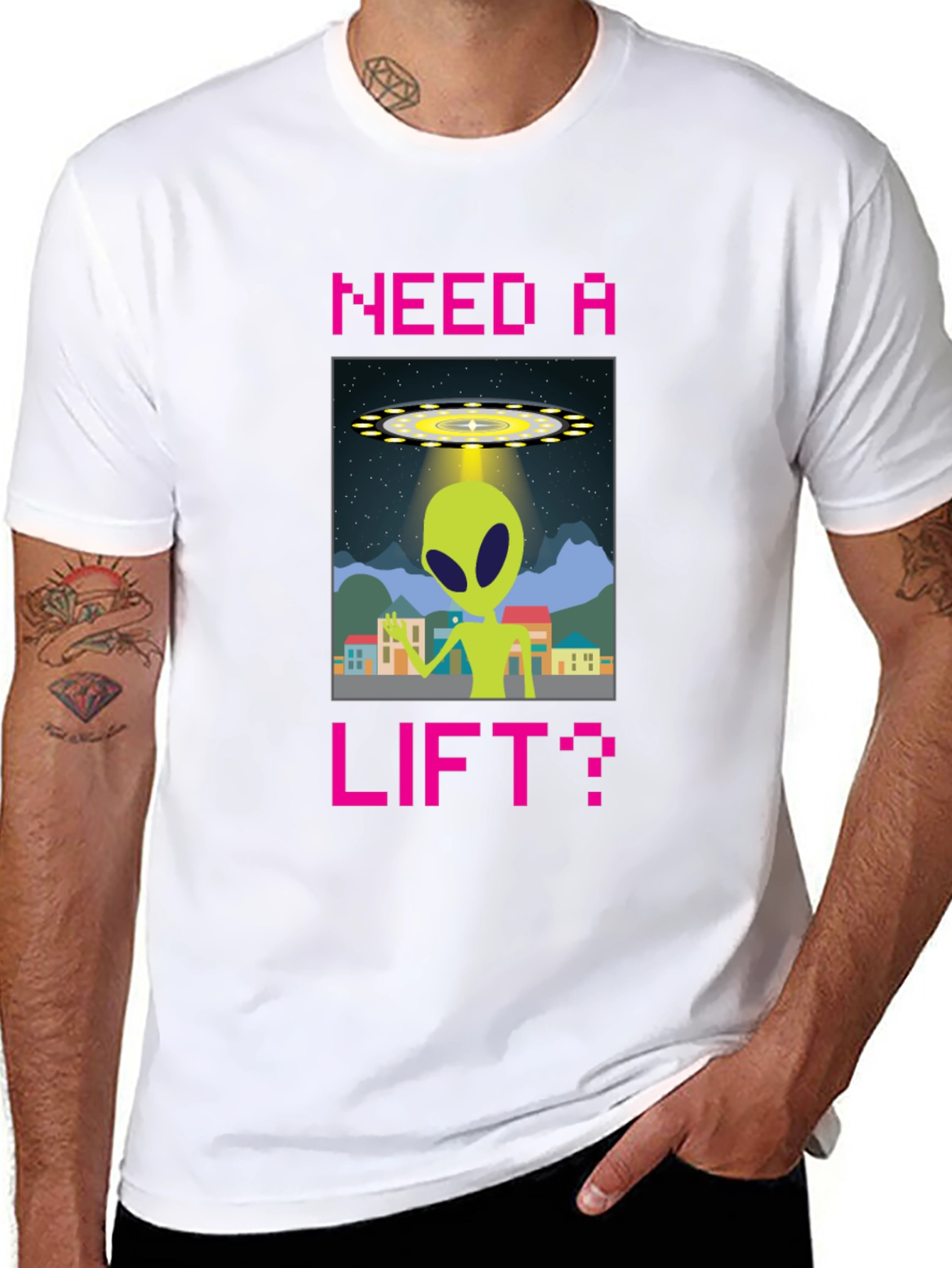 Need a Lift? Alien Graphic T-Shirt