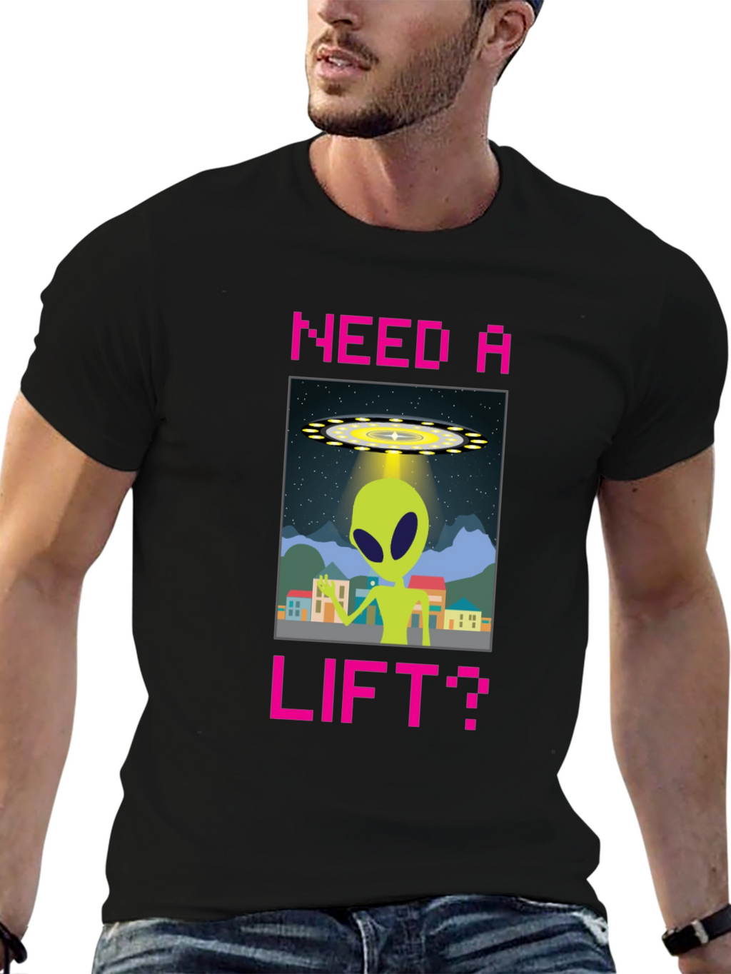 Need a Lift? Alien Graphic T-Shirt