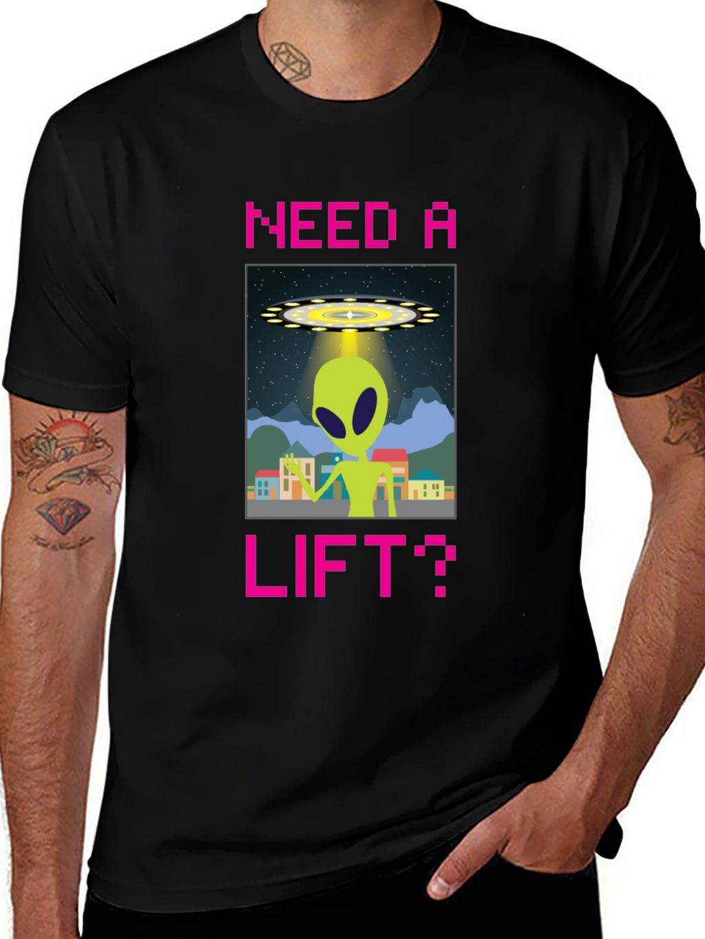 Need a Lift? Alien Graphic T-Shirt