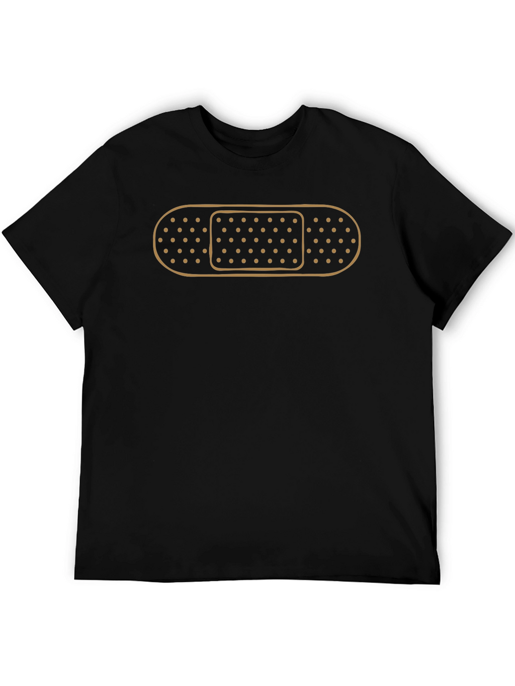 Funny Bandage Graphic Black T-Shirt