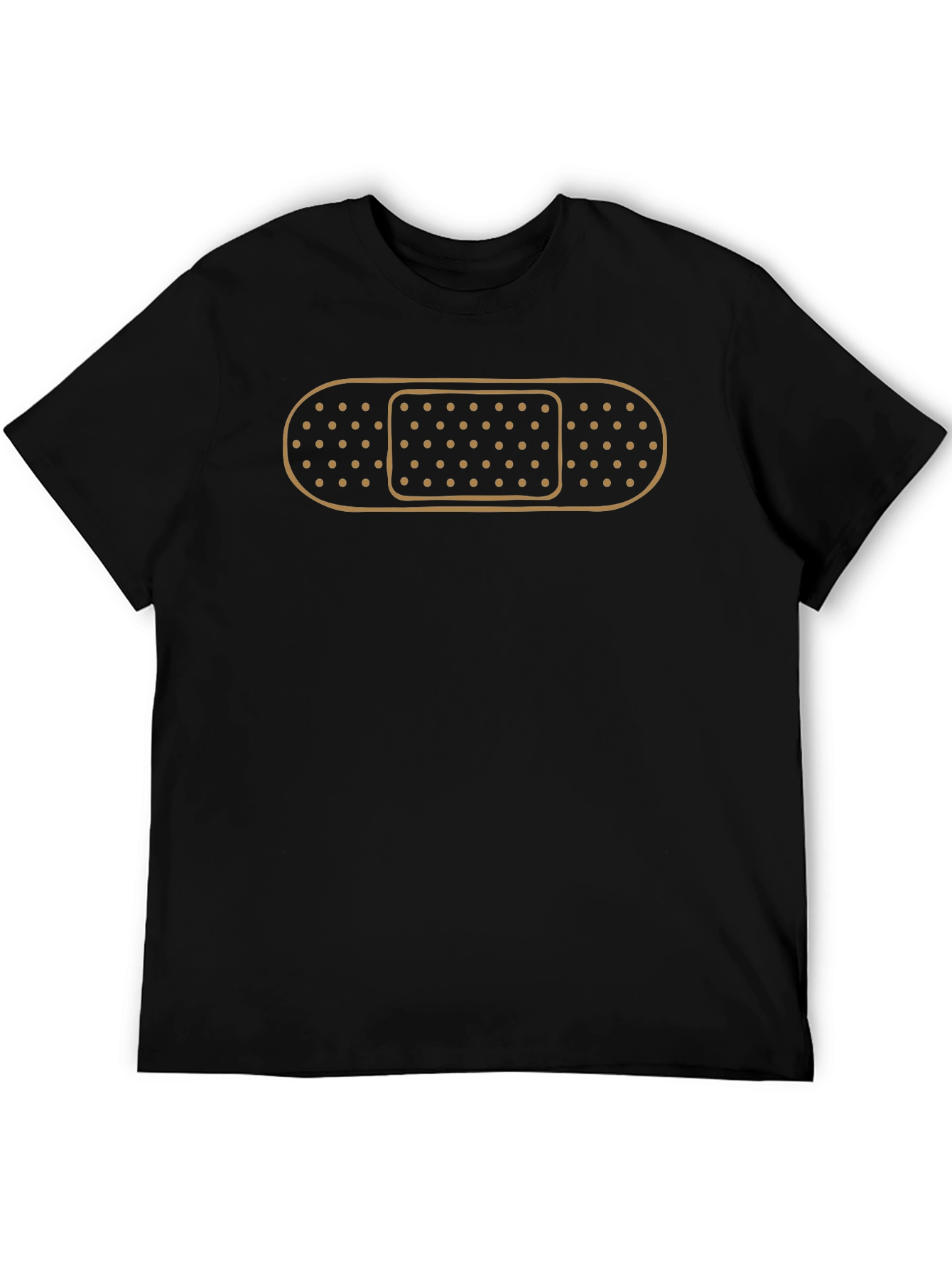Funny Bandage Graphic Black T-Shirt