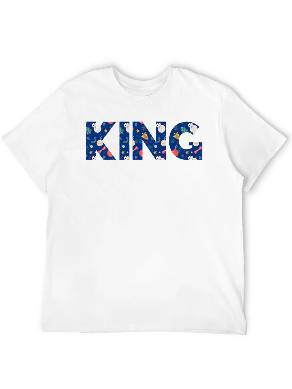 Festive King Holiday T-Shirt - Black Crew Neck