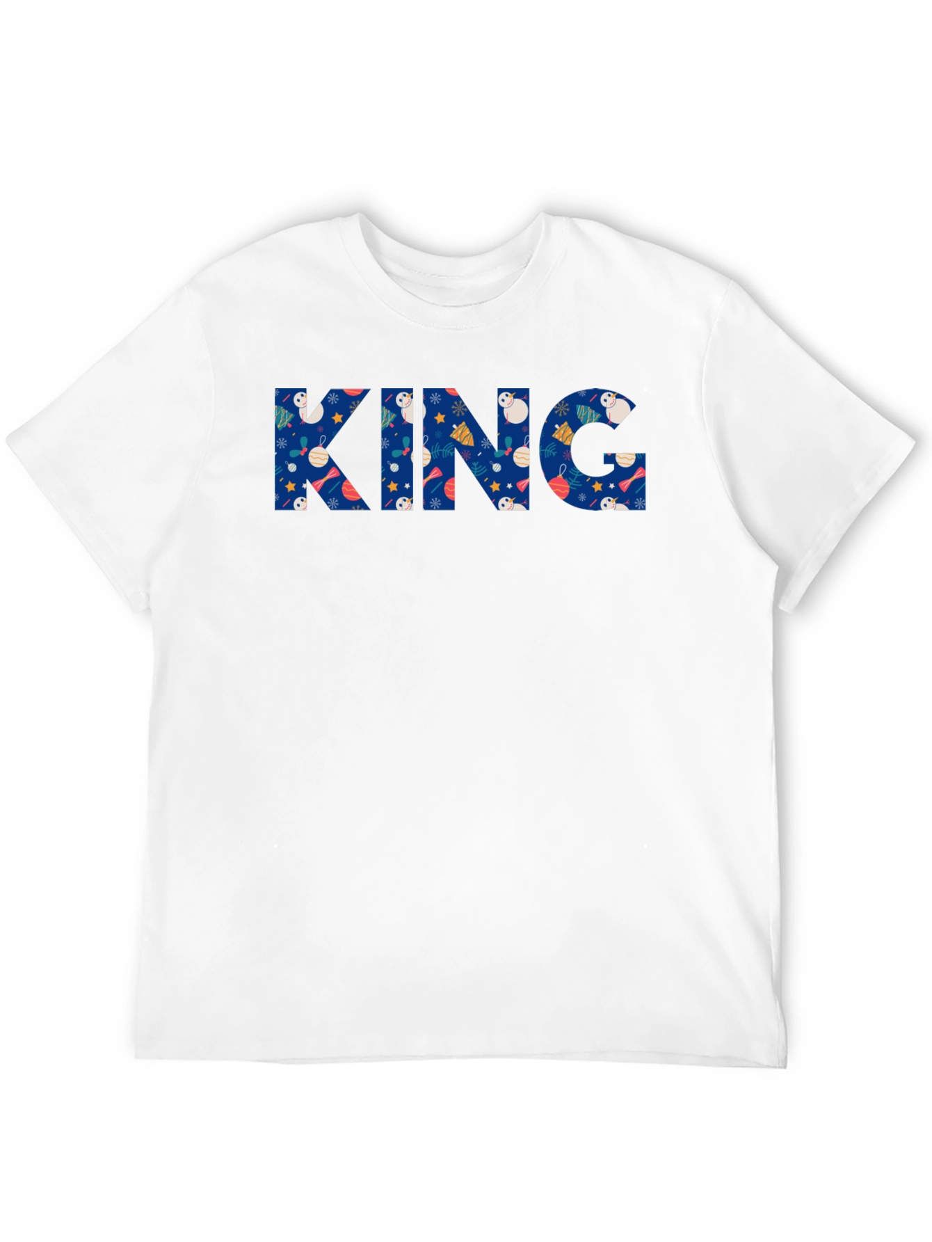 Festive King Holiday T-Shirt - Black Crew Neck