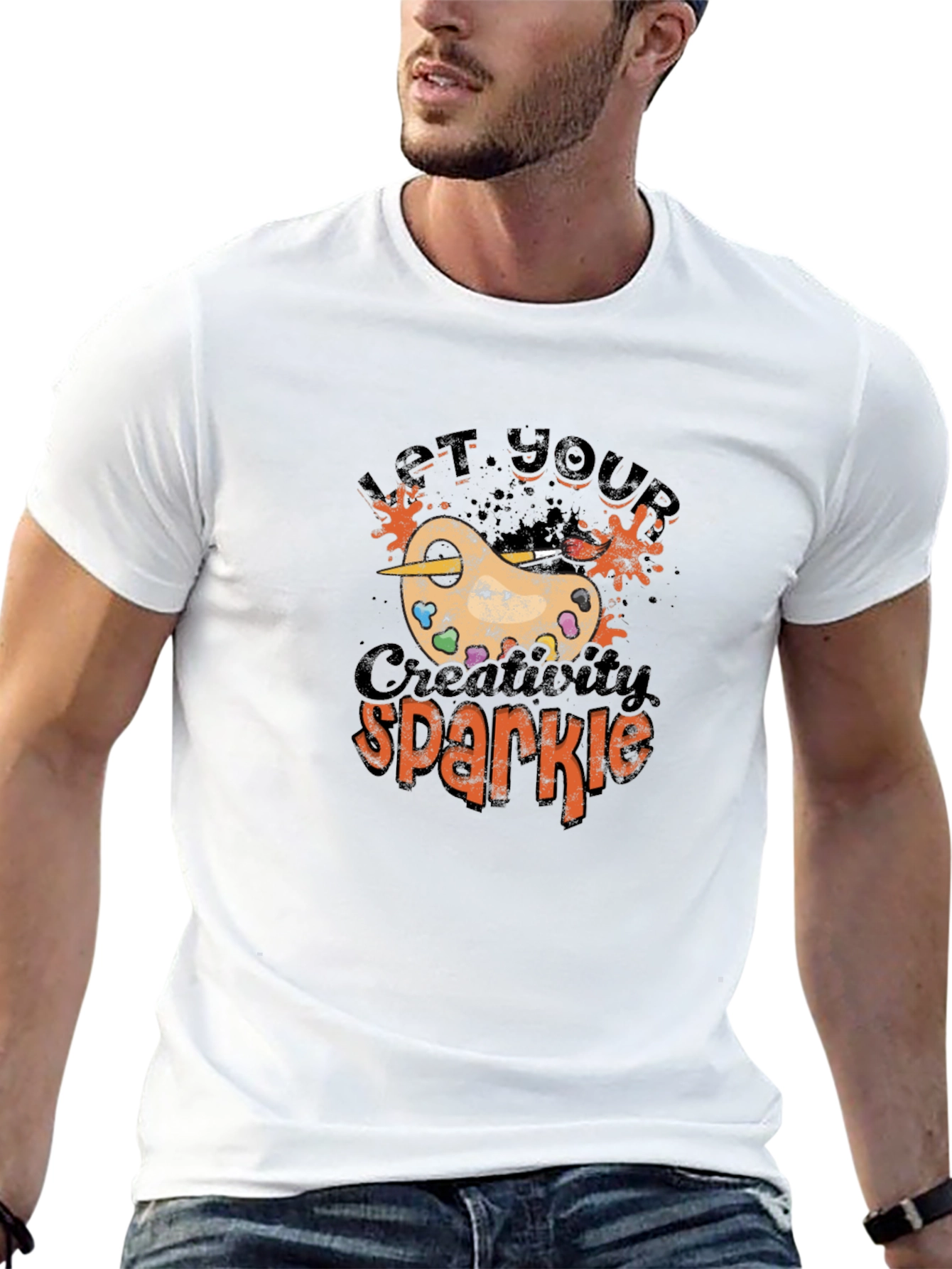 Creative Sparkle Graphic T-Shirt - Artistic Design