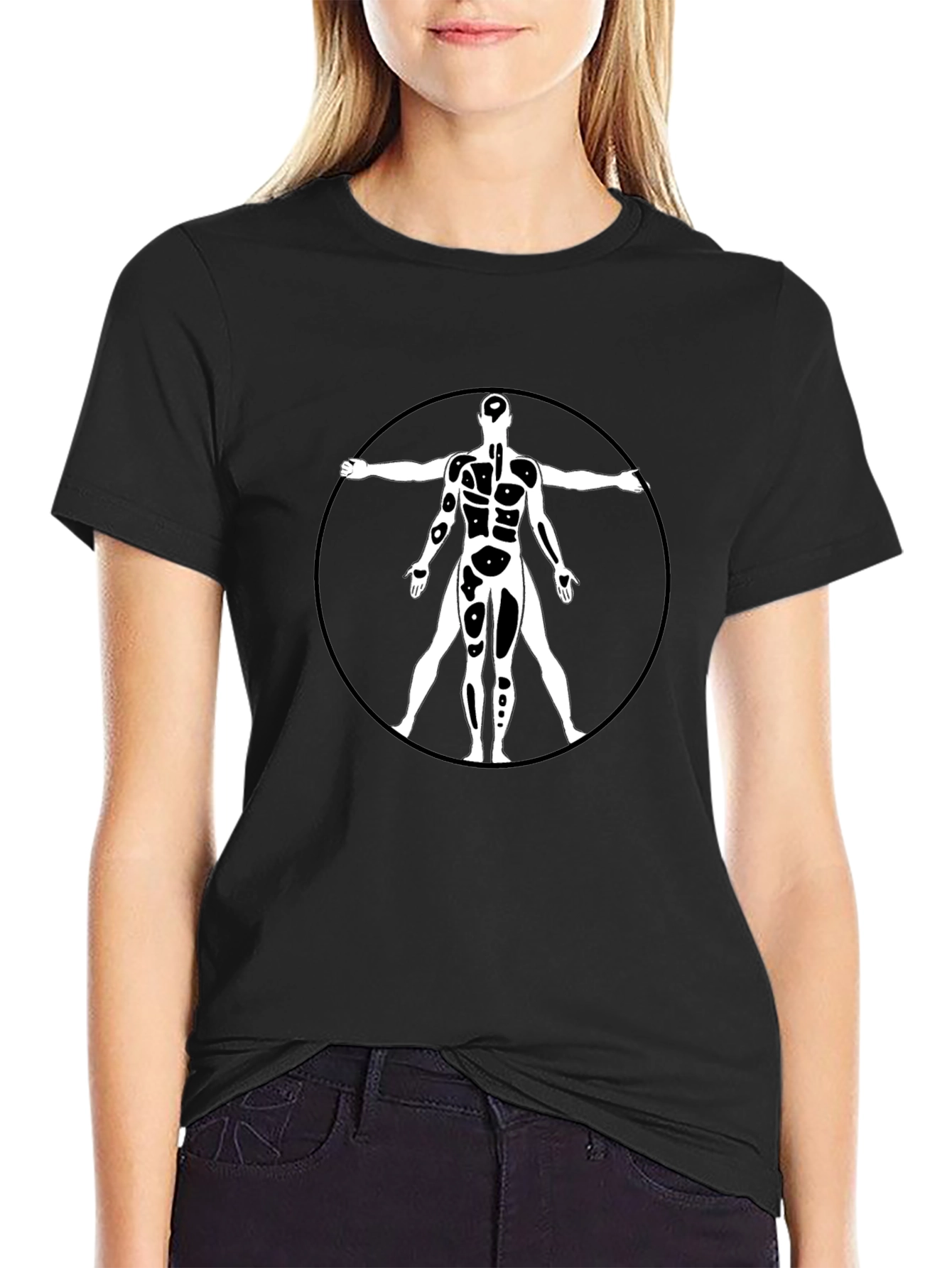 Vitruvian Man Graphic Black T-Shirt