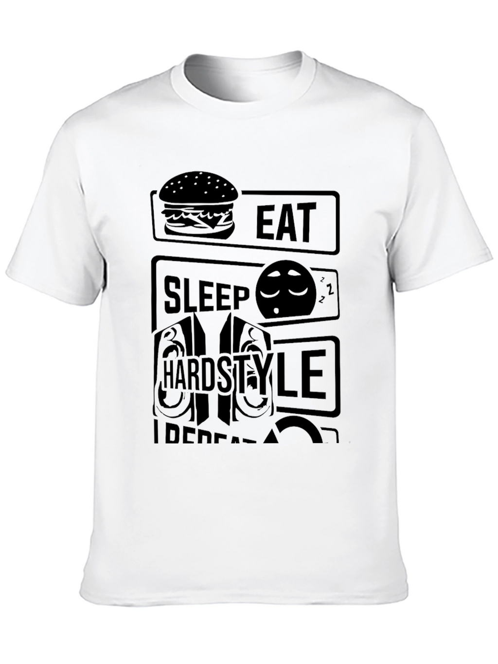 Eat Sleep Hardstyle Repeat Black T-Shirt