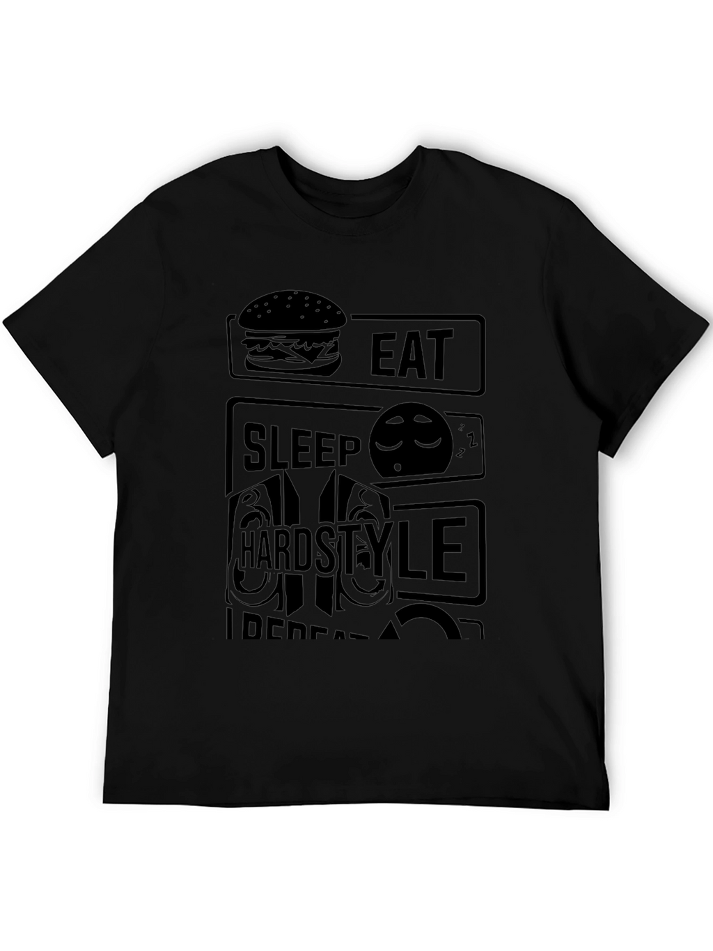 Eat Sleep Hardstyle Repeat Black T-Shirt